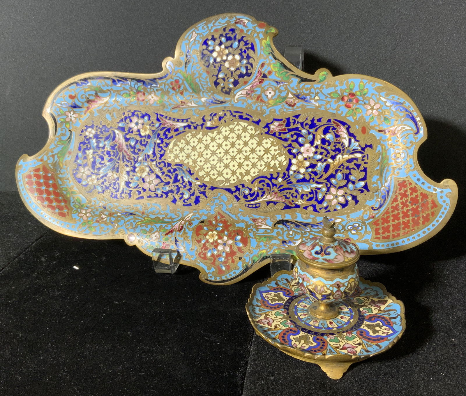 Lot 2 Asian CloisonnÃ© Decorative Accessories (1 of 10)