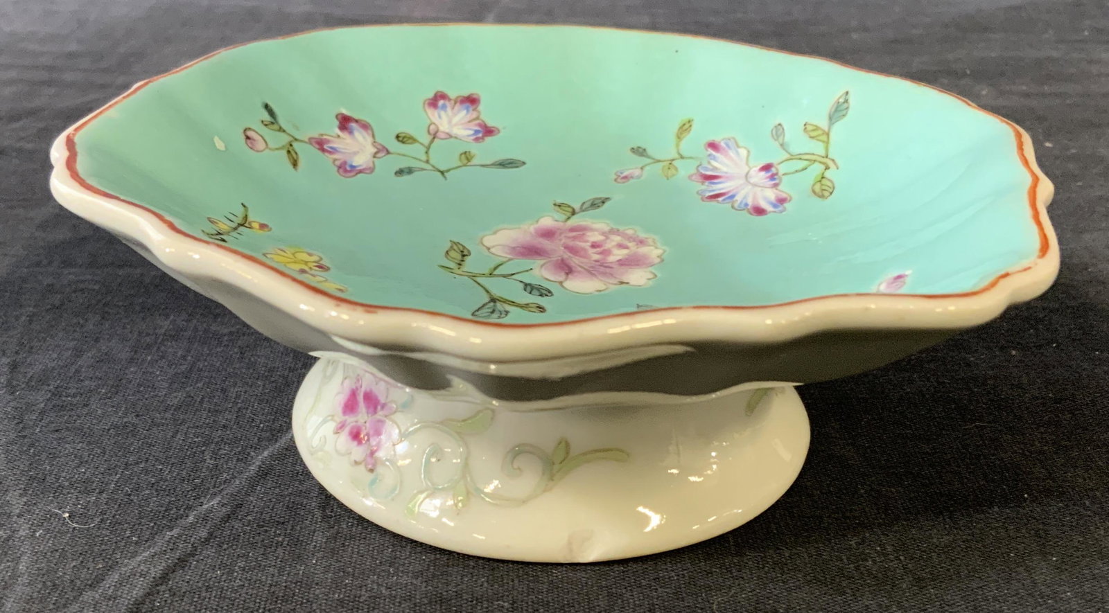 Vintage Asian Hand Painted Footed Dish (1 of 10)