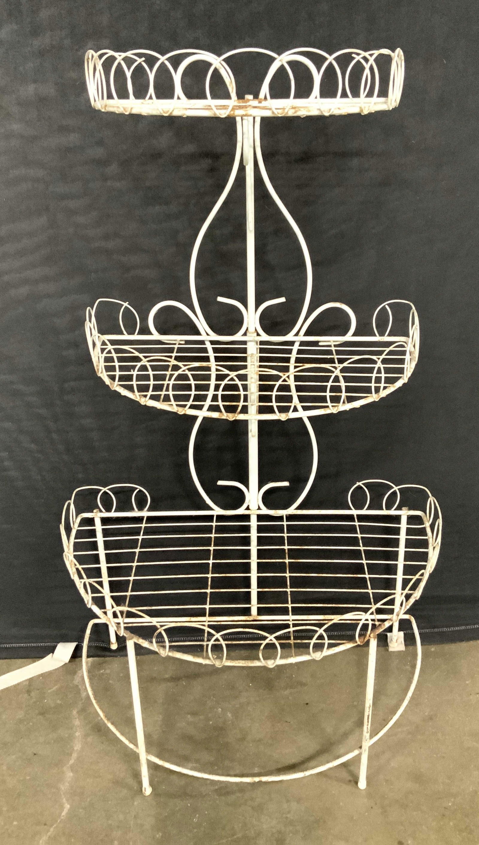Vintage Painted Metal Garden Plant Stand 35 in (1 of 9)