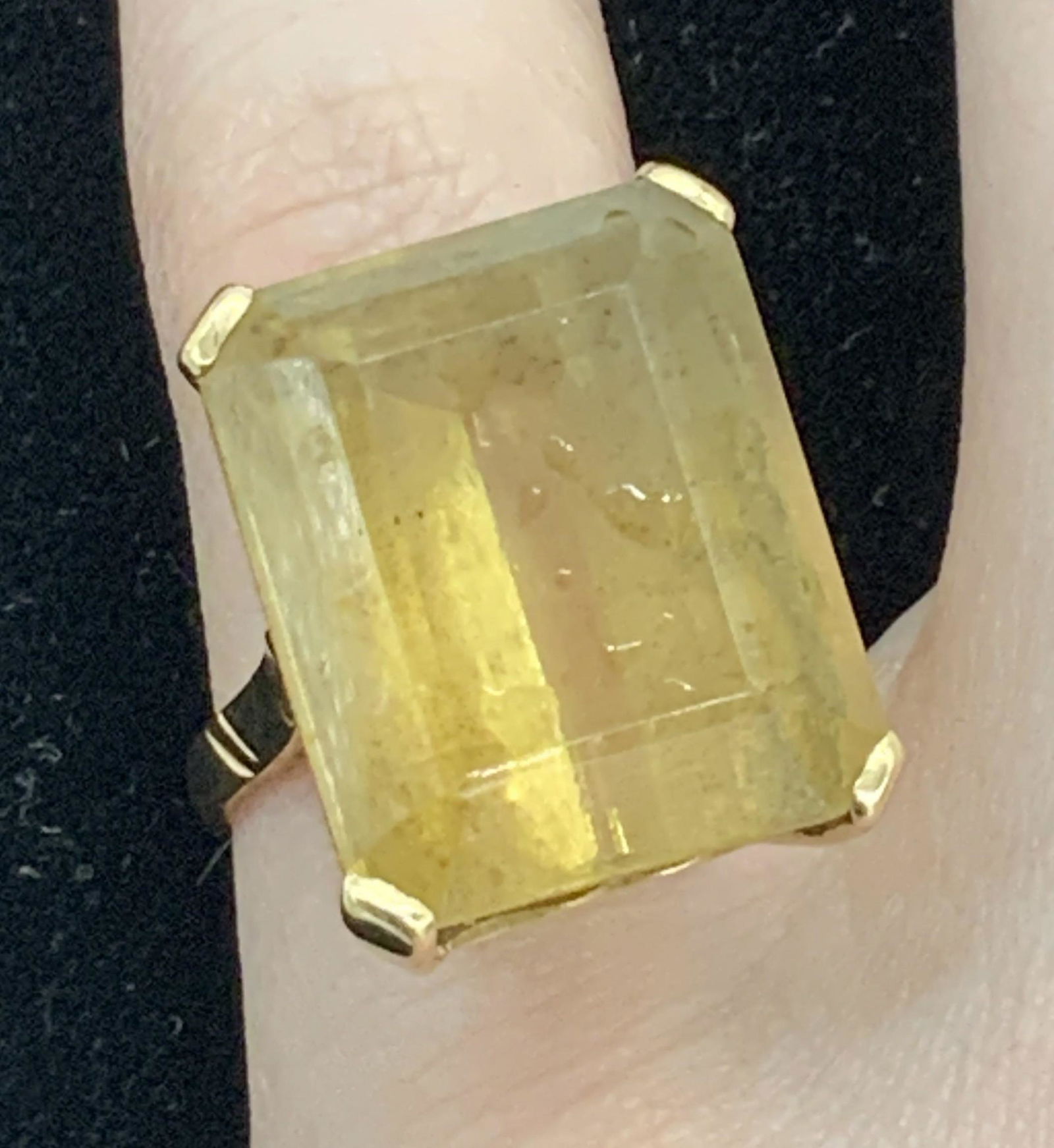 18 Kt Gold CITRINE Vntg Cocktail Statement Ring (1 of 10)