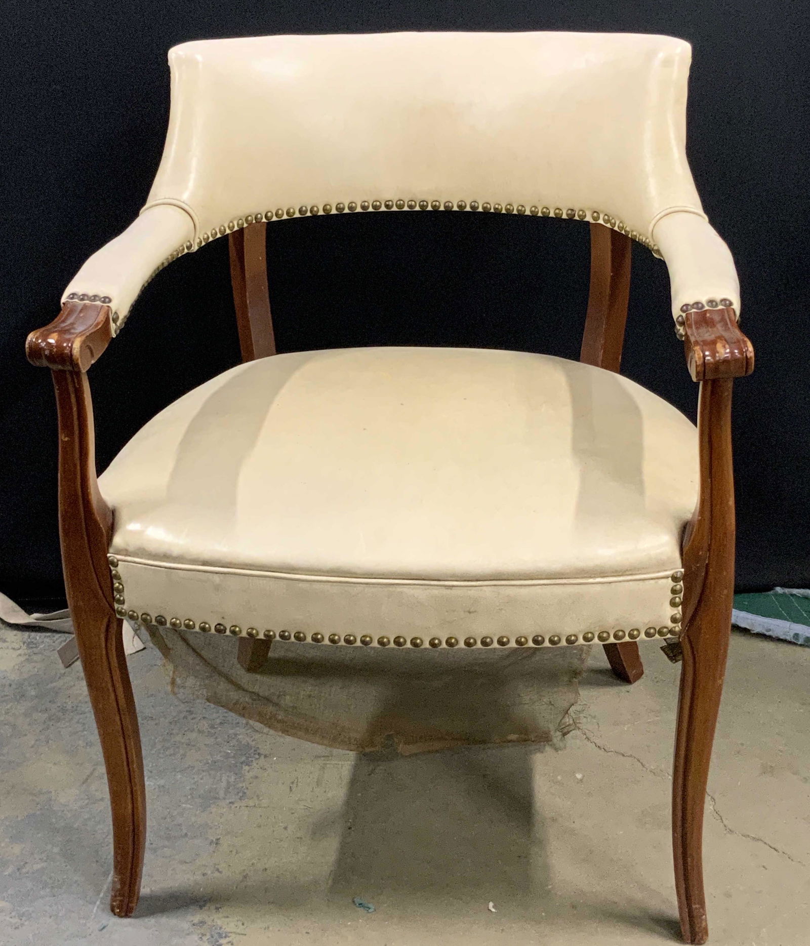Vintage Regency Style Leather Upholstered Armchair (1 of 11)