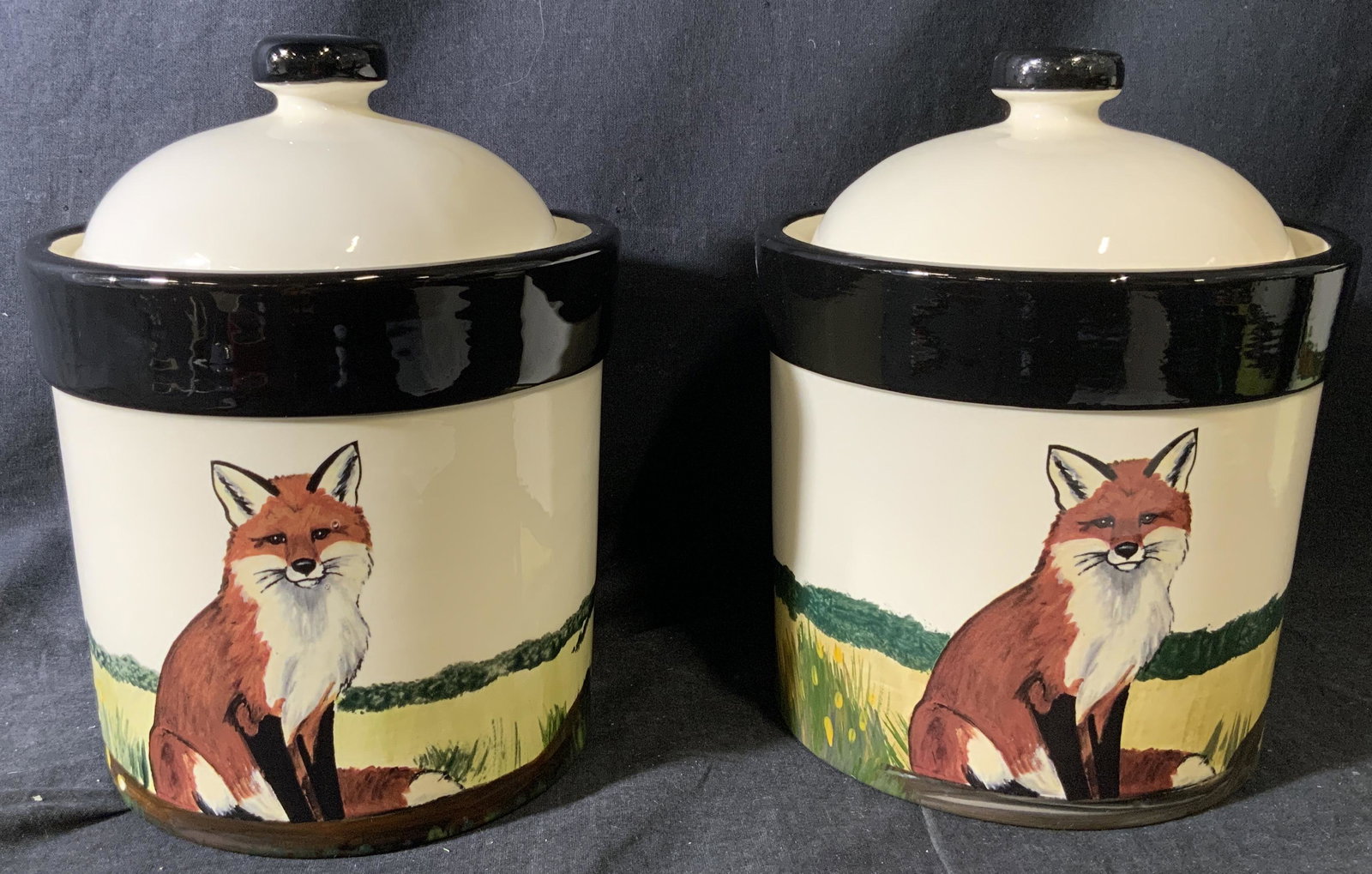 ZEPPA Signed Lot 2 Painted Fox Jars (1 of 8)