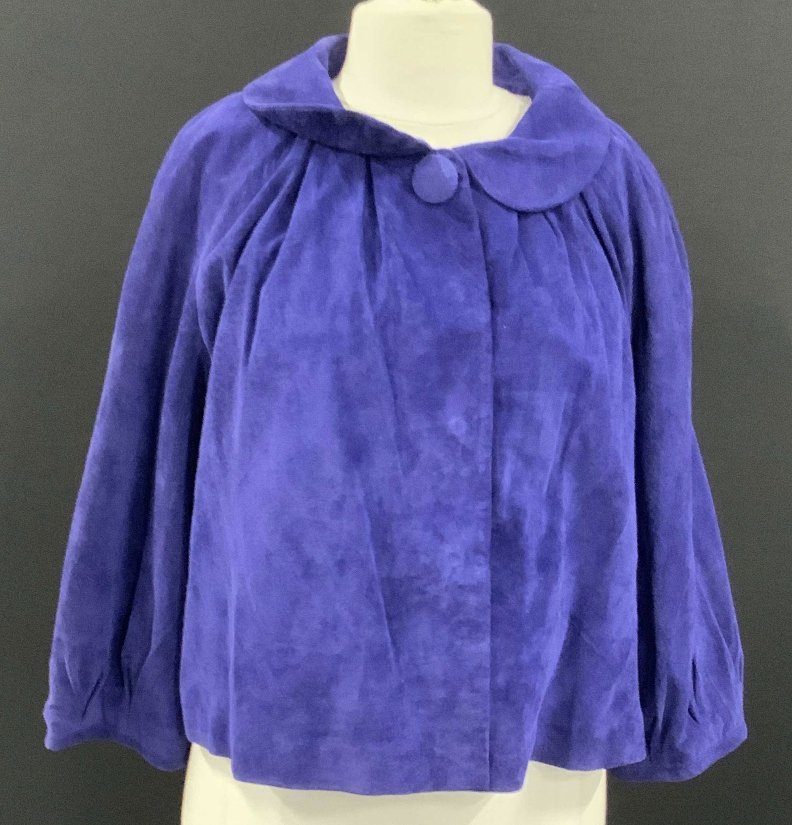 Vntg LAL Royal Blue Suede Leather Light Jacket (1 of 10)