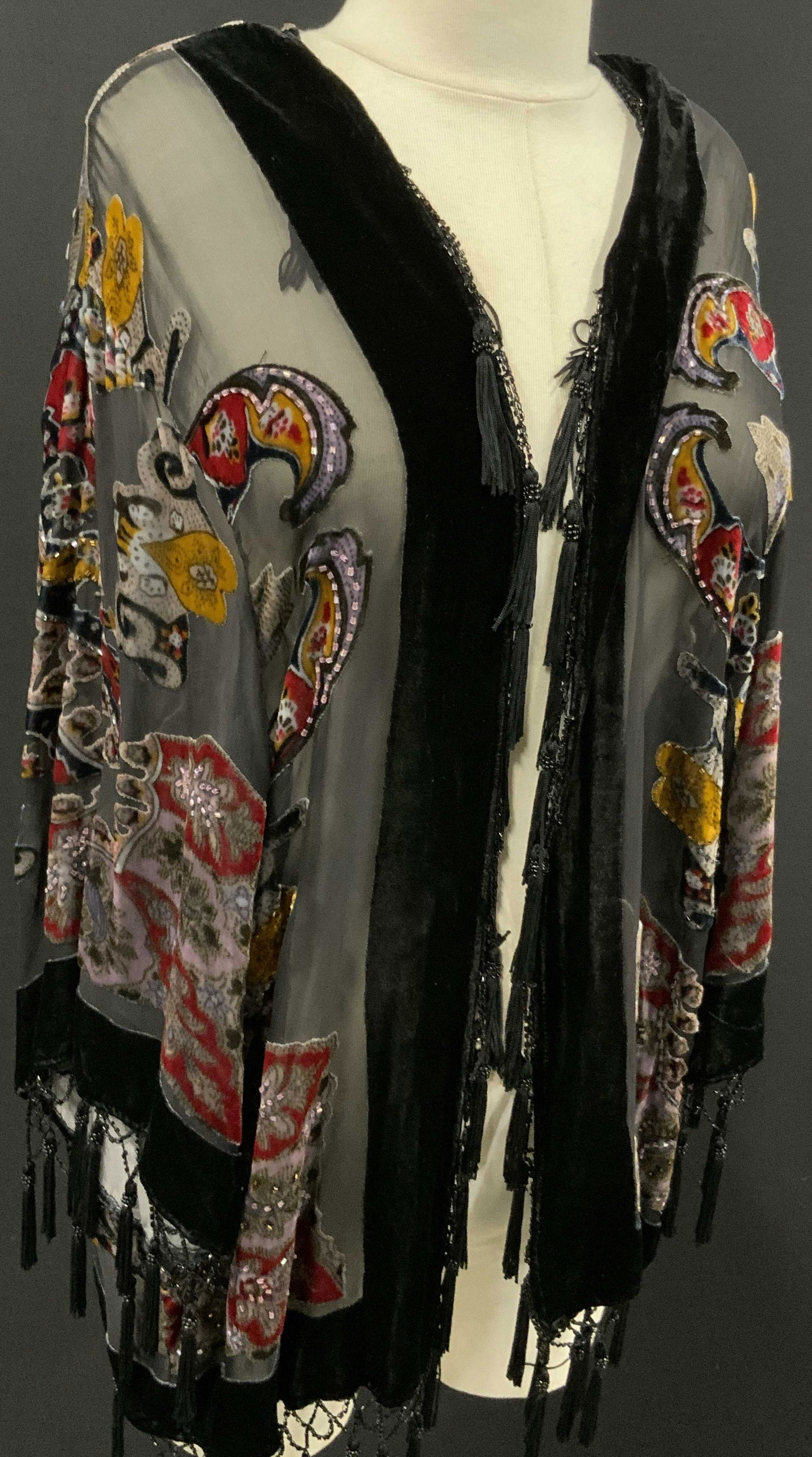 MSK Silk Blend Ladies Tasseled Kimono Shawl (1 of 9)