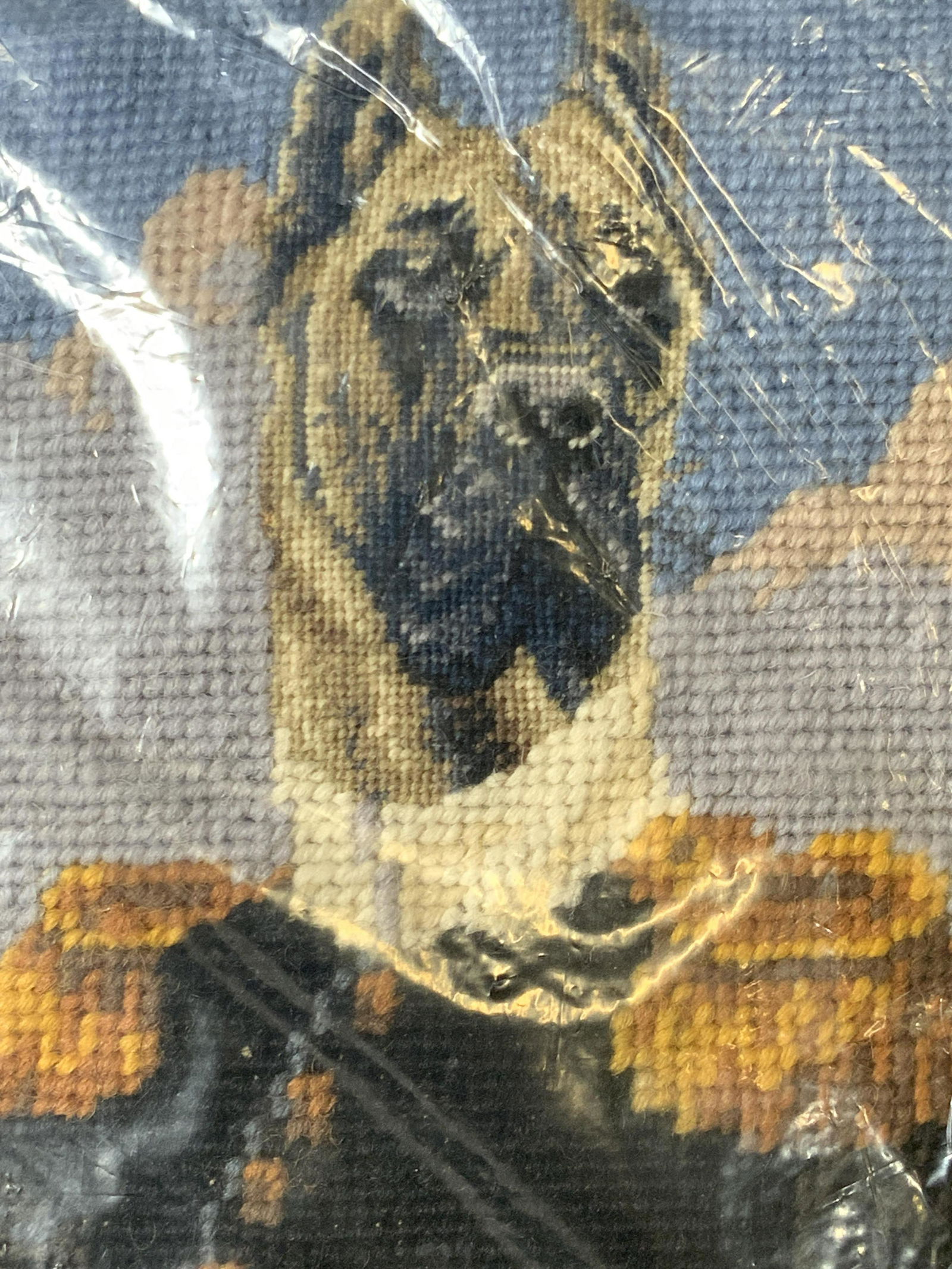 2 Handmade Needlepoint Dog Portrait Pillows, Tags (1 of 8)