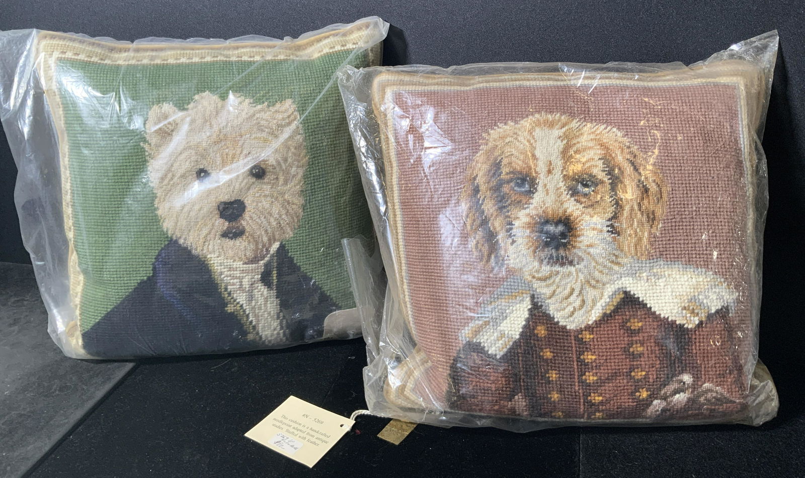2p MAYFLOWERS Dog Portrait Needlepoint Pillows (1 of 8)