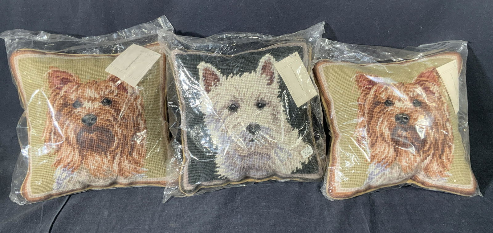 3p Handcrafted Needlepoint Dog Pillows, Org Pack (1 of 10)