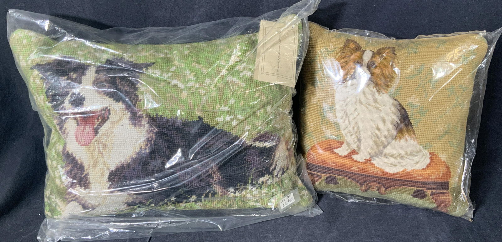 2pc Handcrafted Needlepoint Dog Pillows, Org Pack (1 of 9)