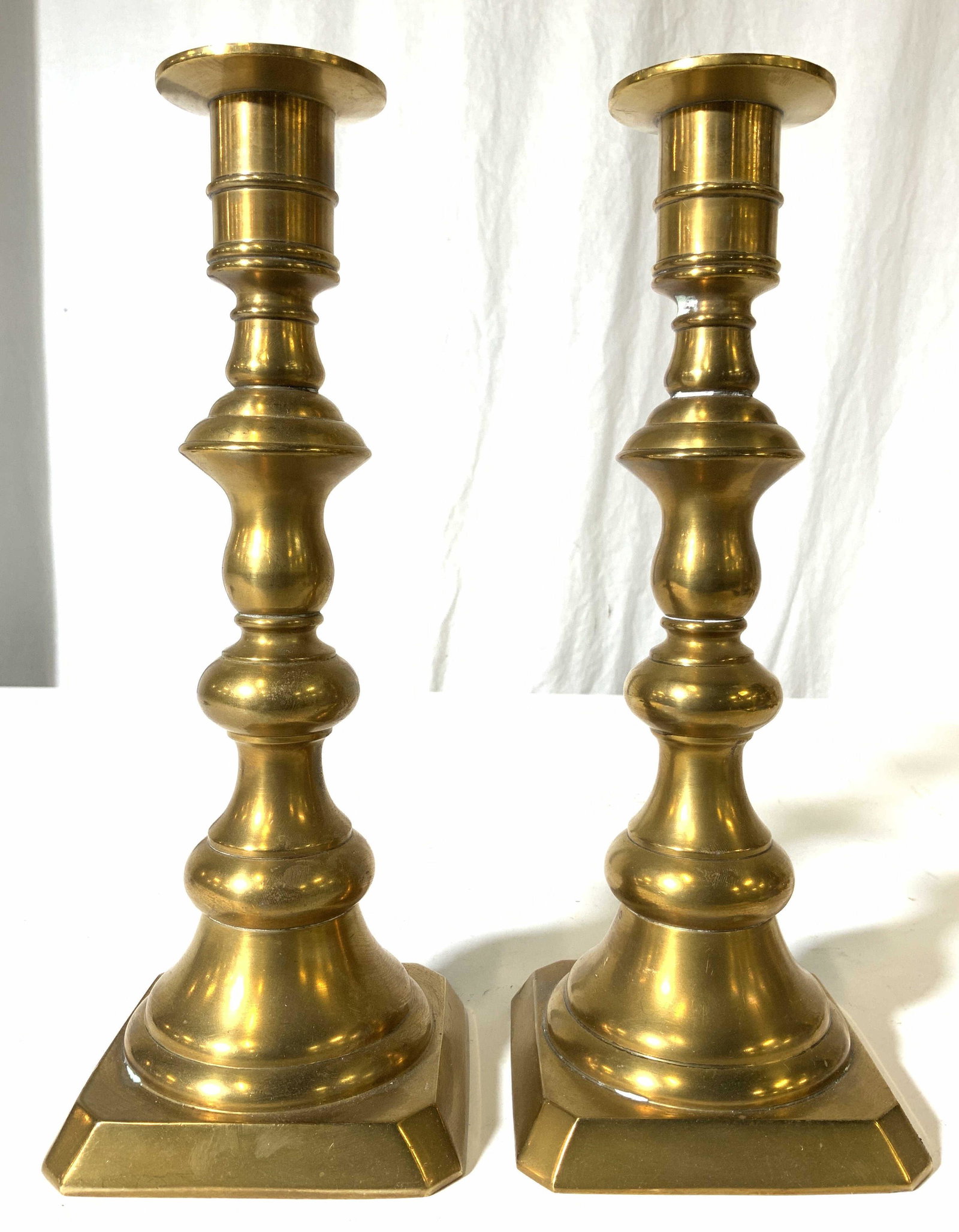 Pair Vintage Gold Toned Candlesticks (1 of 8)
