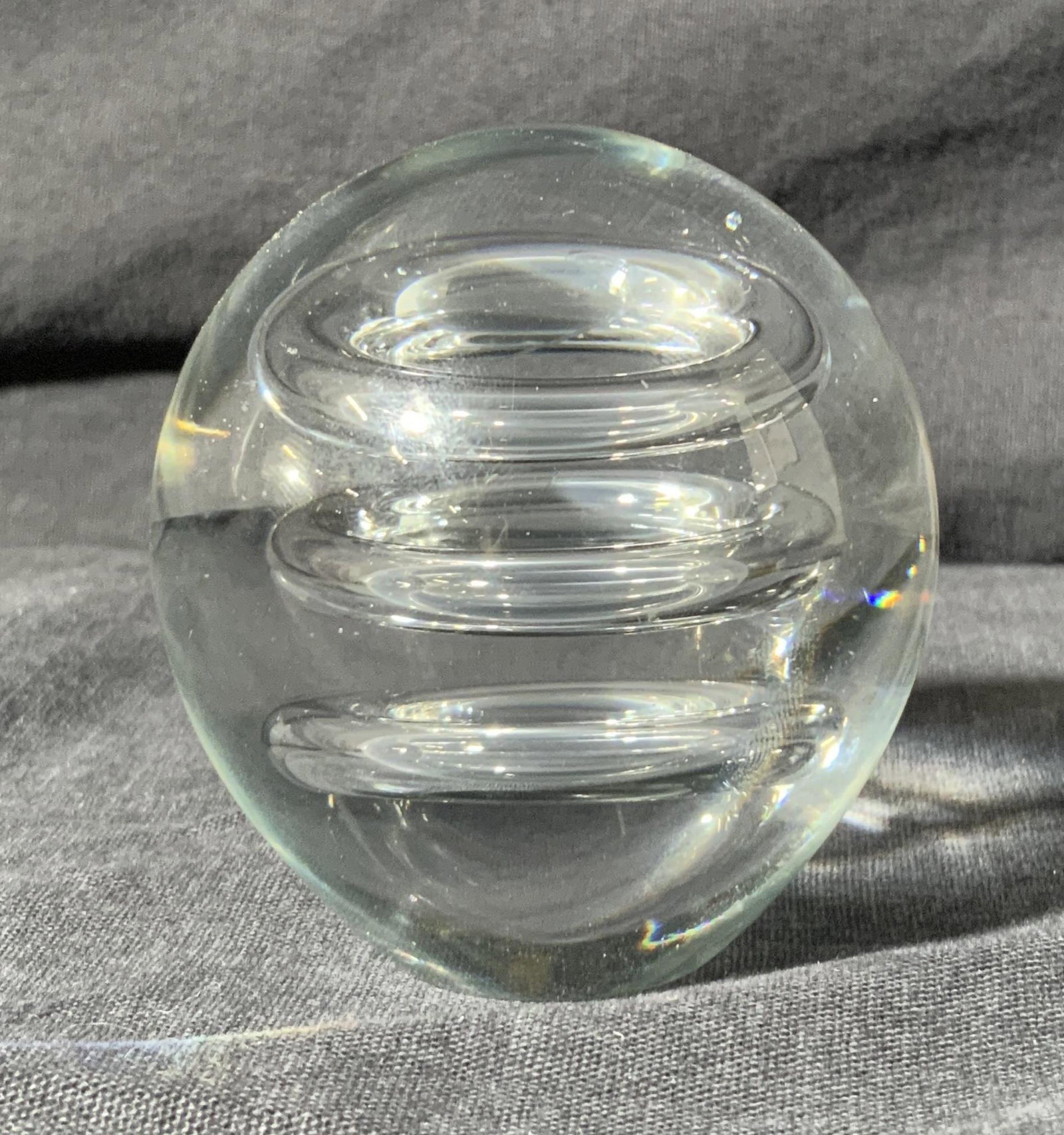 Glass Three Ring Paperweight (1 of 5)