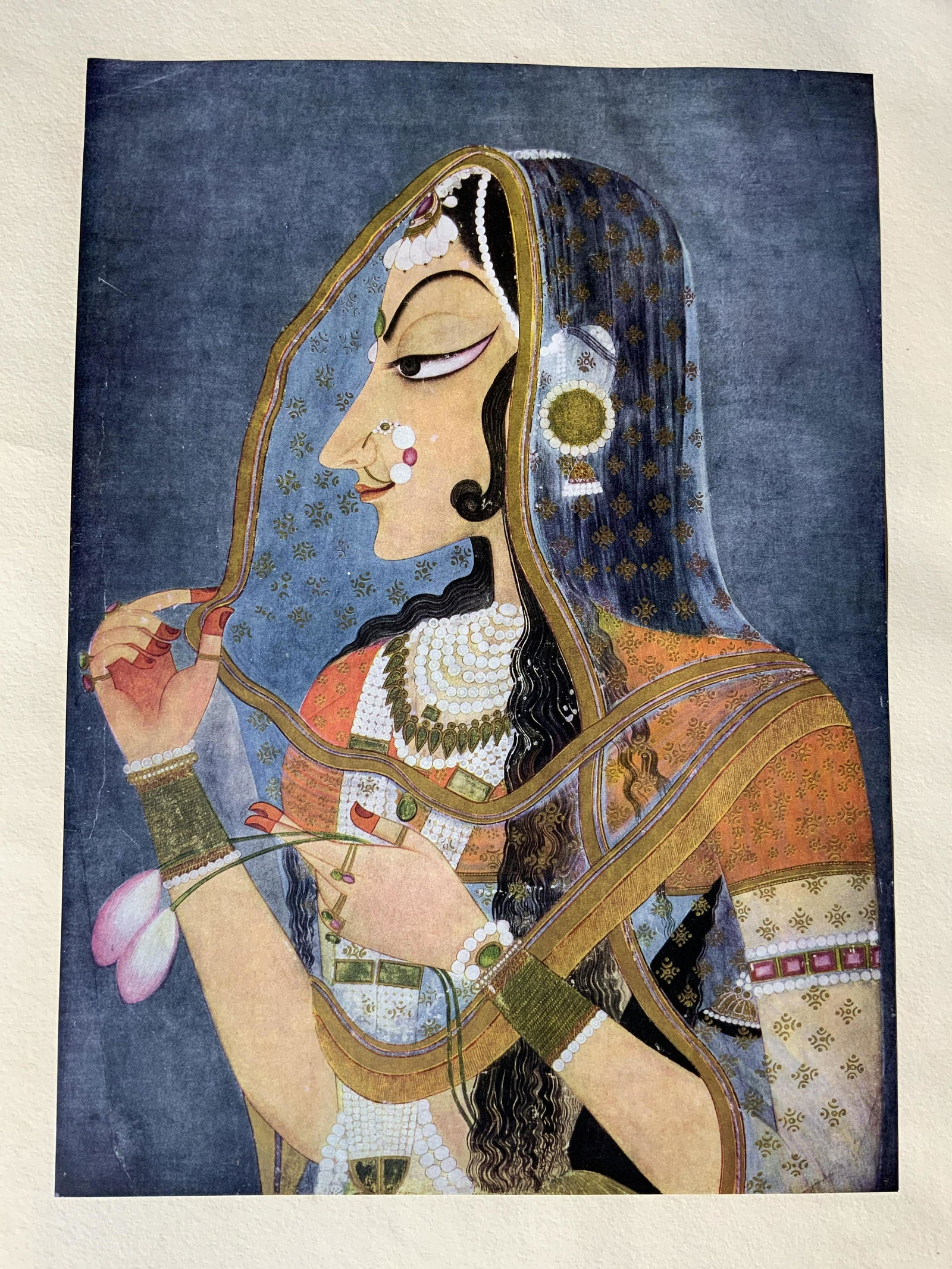 Signed Offset Lithograph Portrait of Indian Woman (1 of 8)