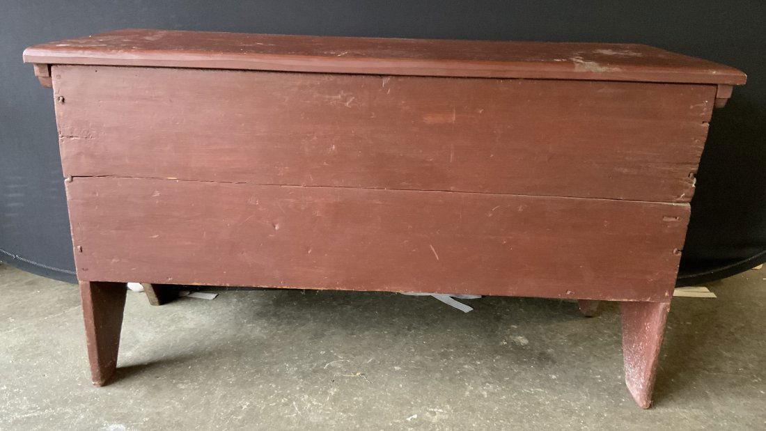 Antique Wooden Lidded Trunk Chest (1 of 7)