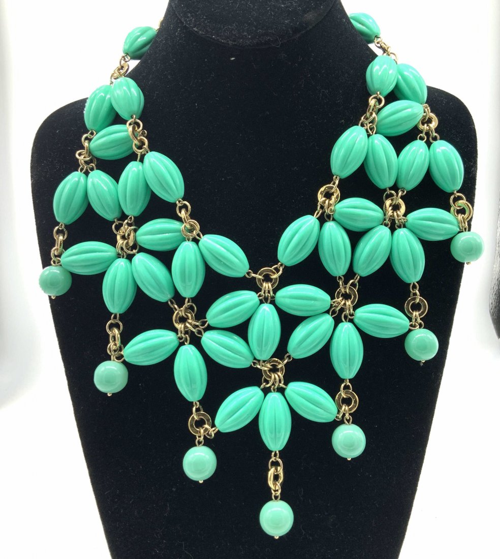 Retro Style Ribbed Bead Collar Necklace, Jewelry (1 of 6)