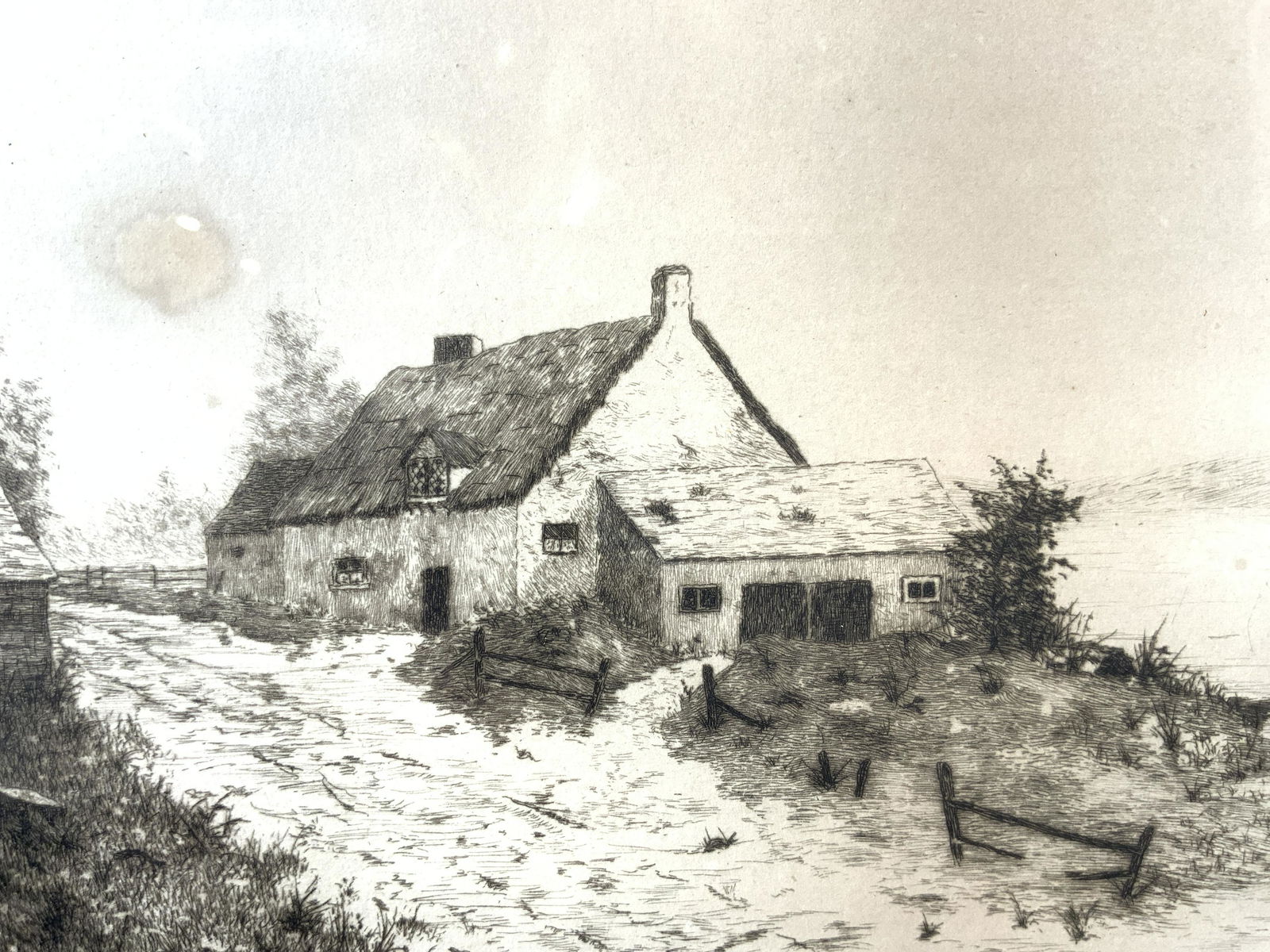 M. J. FULLER Signed Seaside Cottage Etching (1 of 8)