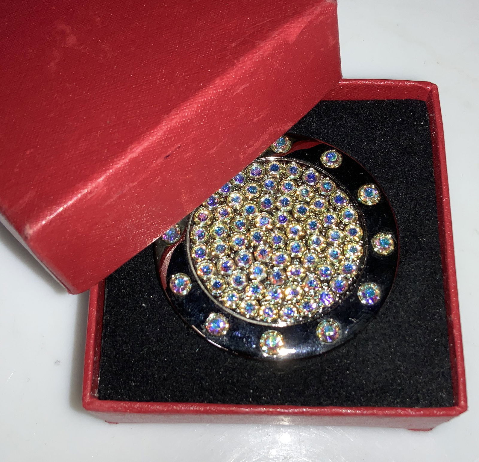 Bejeweled Foldable Purse Hook Handbag Hanger W box (1 of 6)