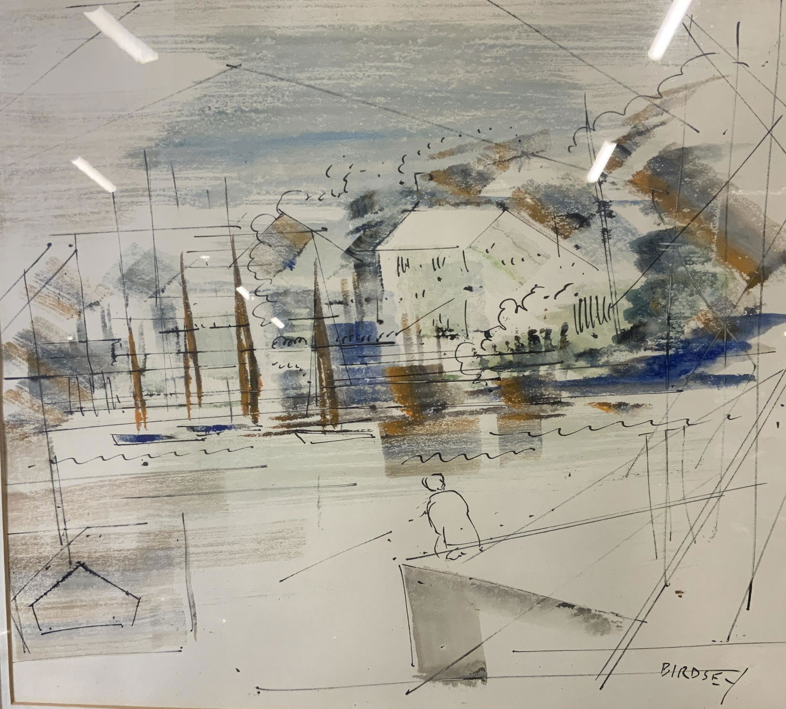 ALFRED BIRDSEY Signed Watercolor Seascape (1 of 6)