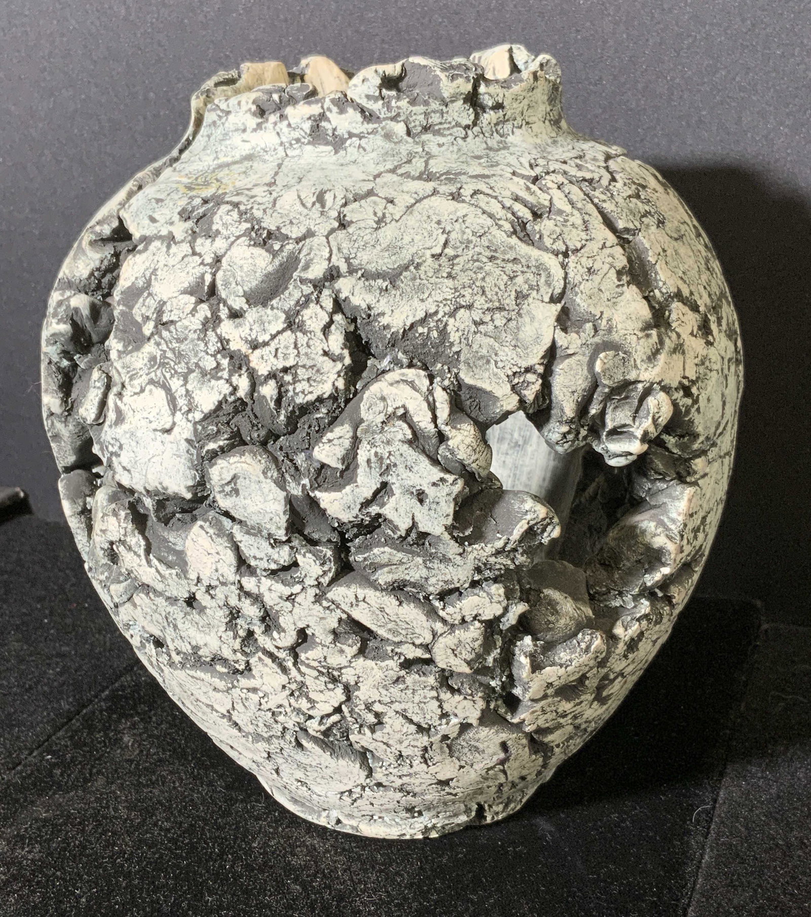 SHAPES OF CLAY Decorative Accessories: Decorative table top accessories. Underside is labeled SHAPES OF CLAY, MADE WITH MT ST. HELENS ASH, GRAHAM WA 98338. Celadon toned. Wear is consistent with age and use. Measures approx 8 inches h and 