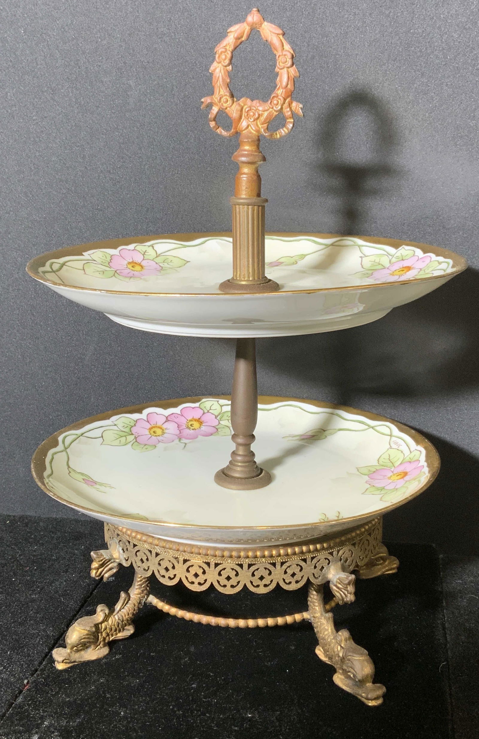 Hand Painted Two Tiered Stand, Germany (1 of 9)