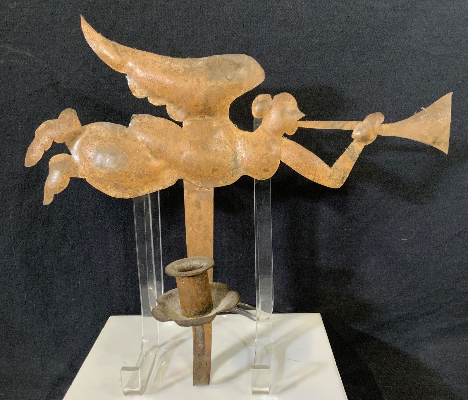 Antique Angel Silhouette Metal Wall Candle Holder (1 of 7)