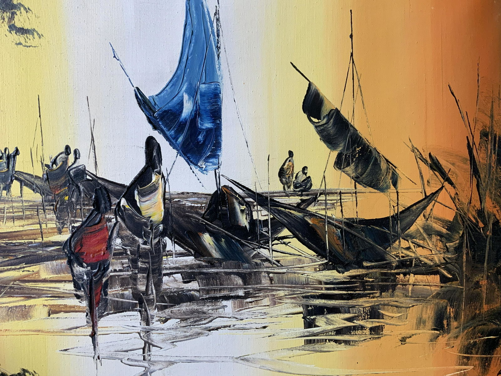 BET Signed Sailing at Sunset Acrylic on Canvas (1 of 7)