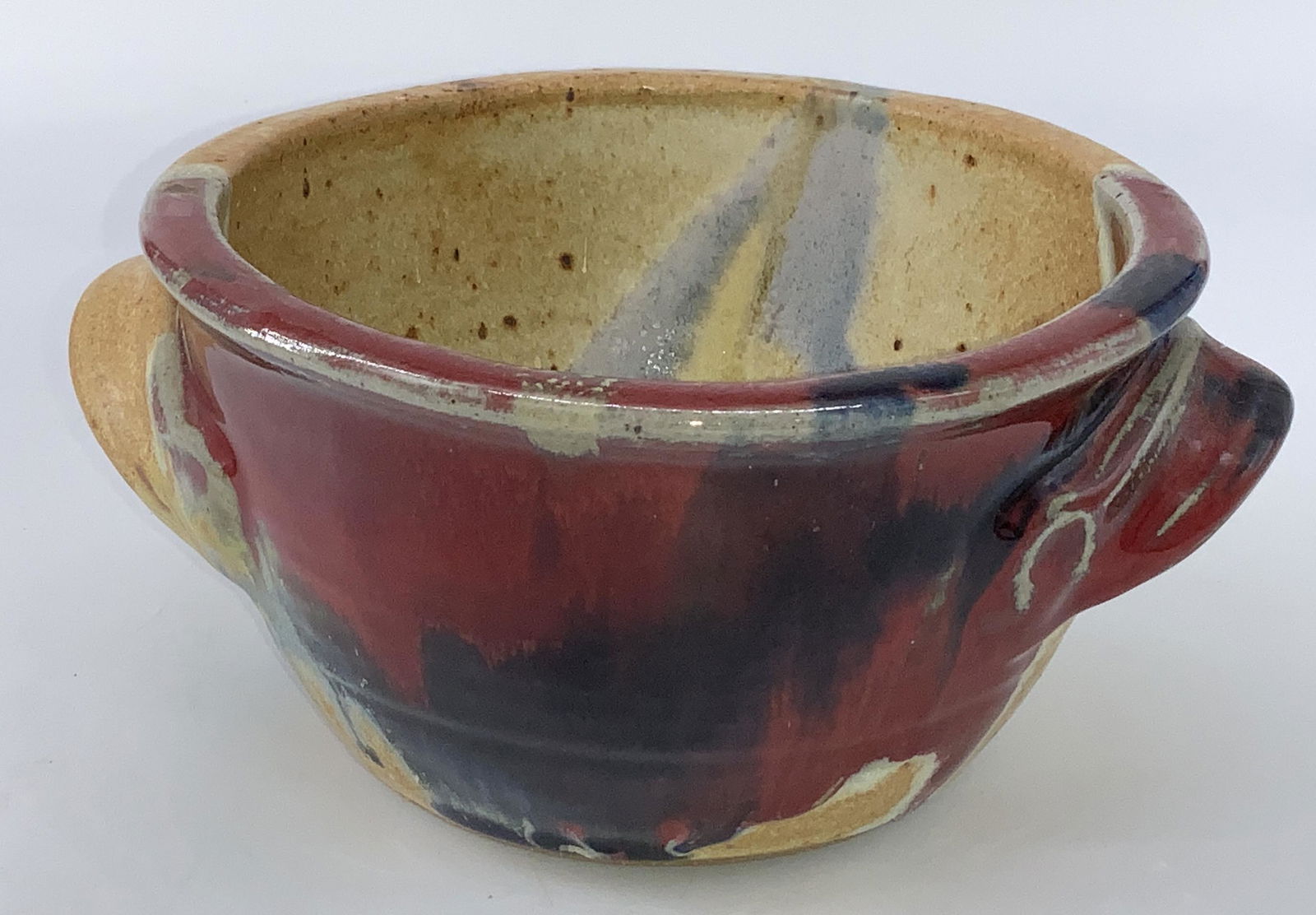 Signed Mid Cent. Style Salt Glazed Ceramic Bowl (1 of 5)
