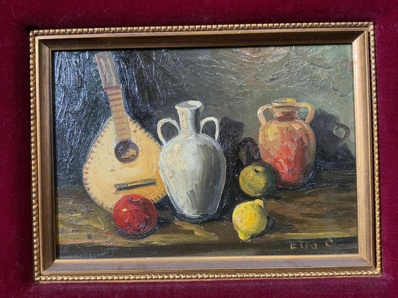 ELIO C. Signed Fruit Still Life Oil on Board (1 of 7)