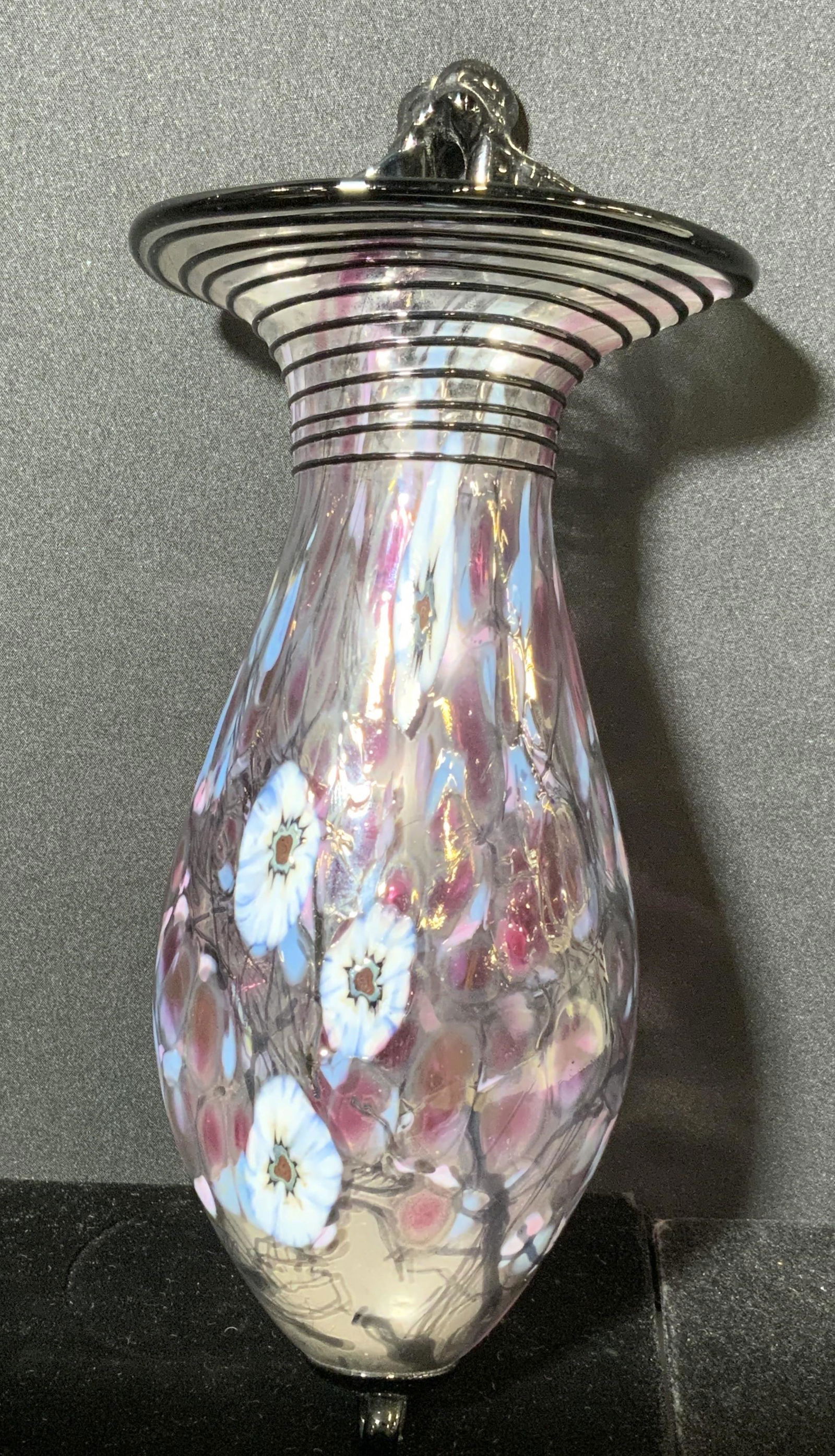 Signed Art Glass Wall Pocket Vase (1 of 6)