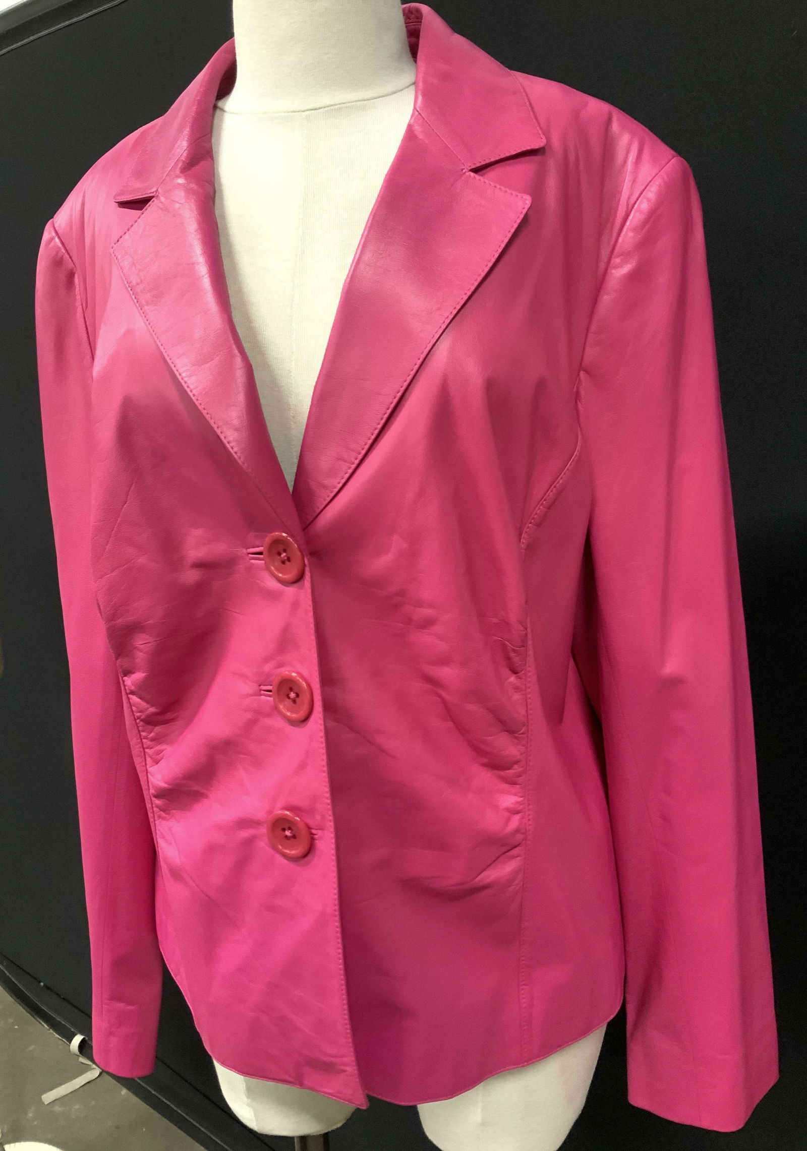 LAFAYETTE 148 Luxury Pink Leather Jacket, Plus Sz (1 of 8)