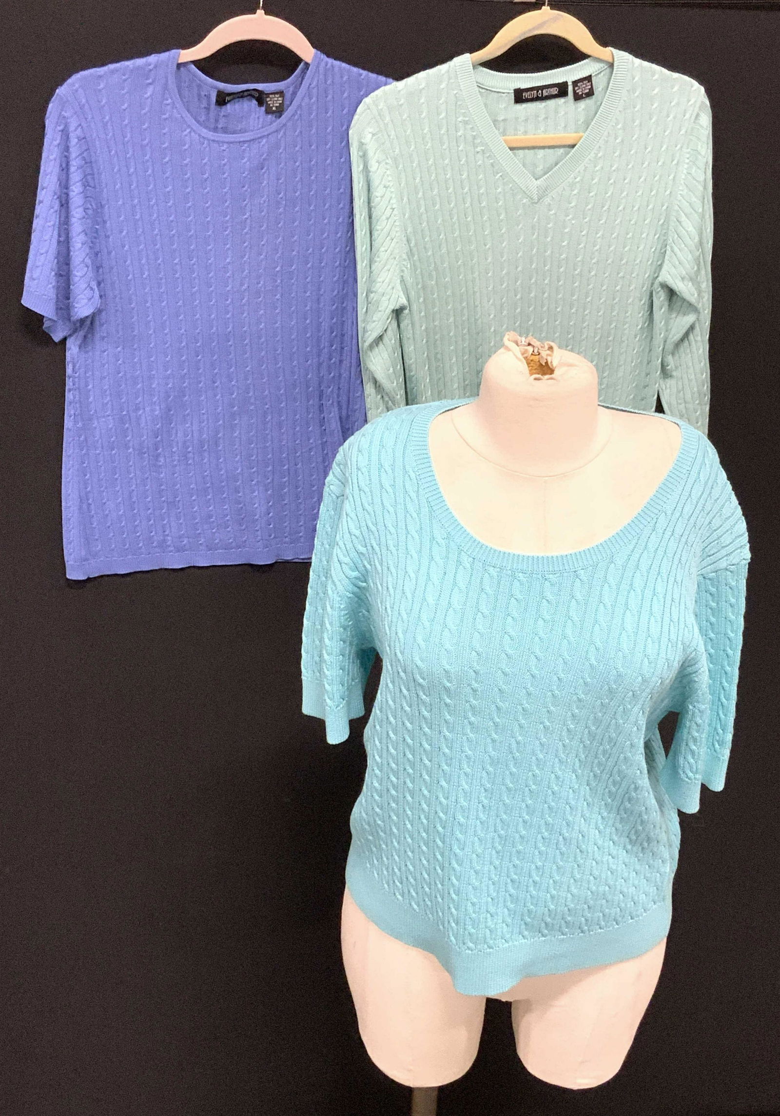 Silk, Cotton Cable Knit Pullover Sweaters, 3 (1 of 5)