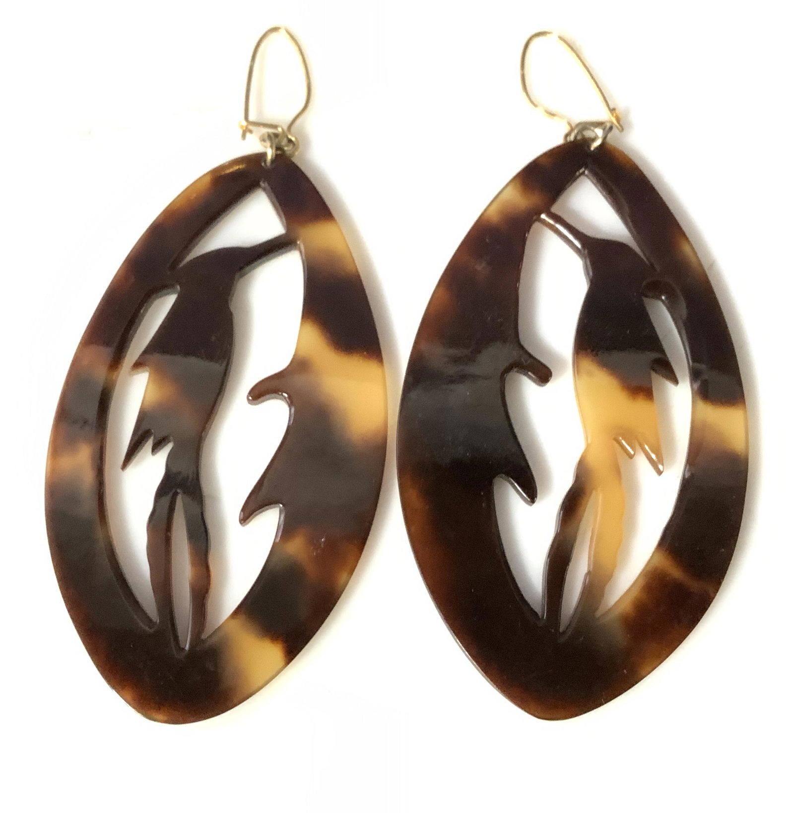 Vintage Resin Turtle Style Earrings, 2 pair (1 of 5)