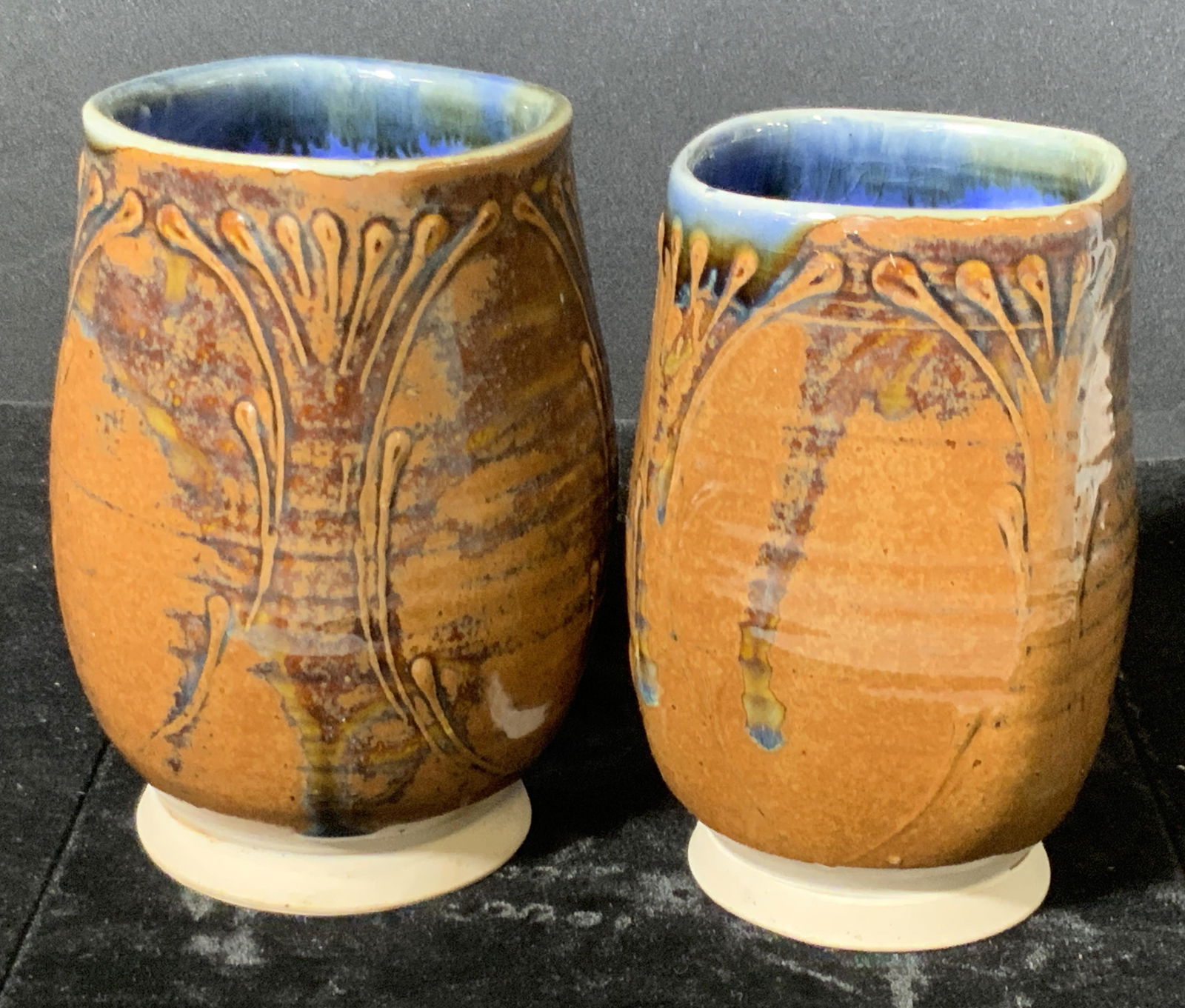 Pair Artist Signed Handmade Ceramic Cups (1 of 7)