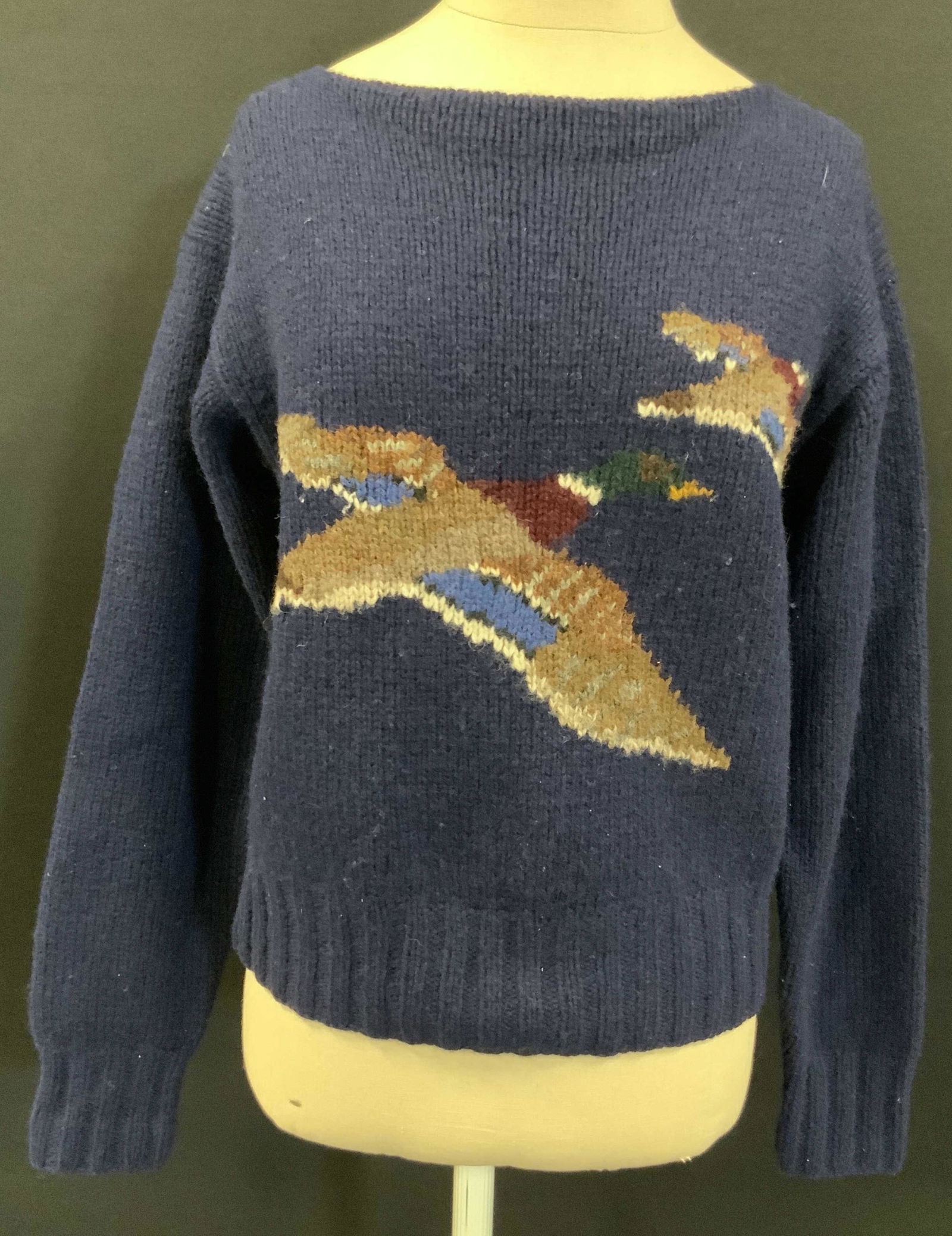 Vntg RALPH LAUREN Hand Knit Wool Duck Sweater (1 of 8)