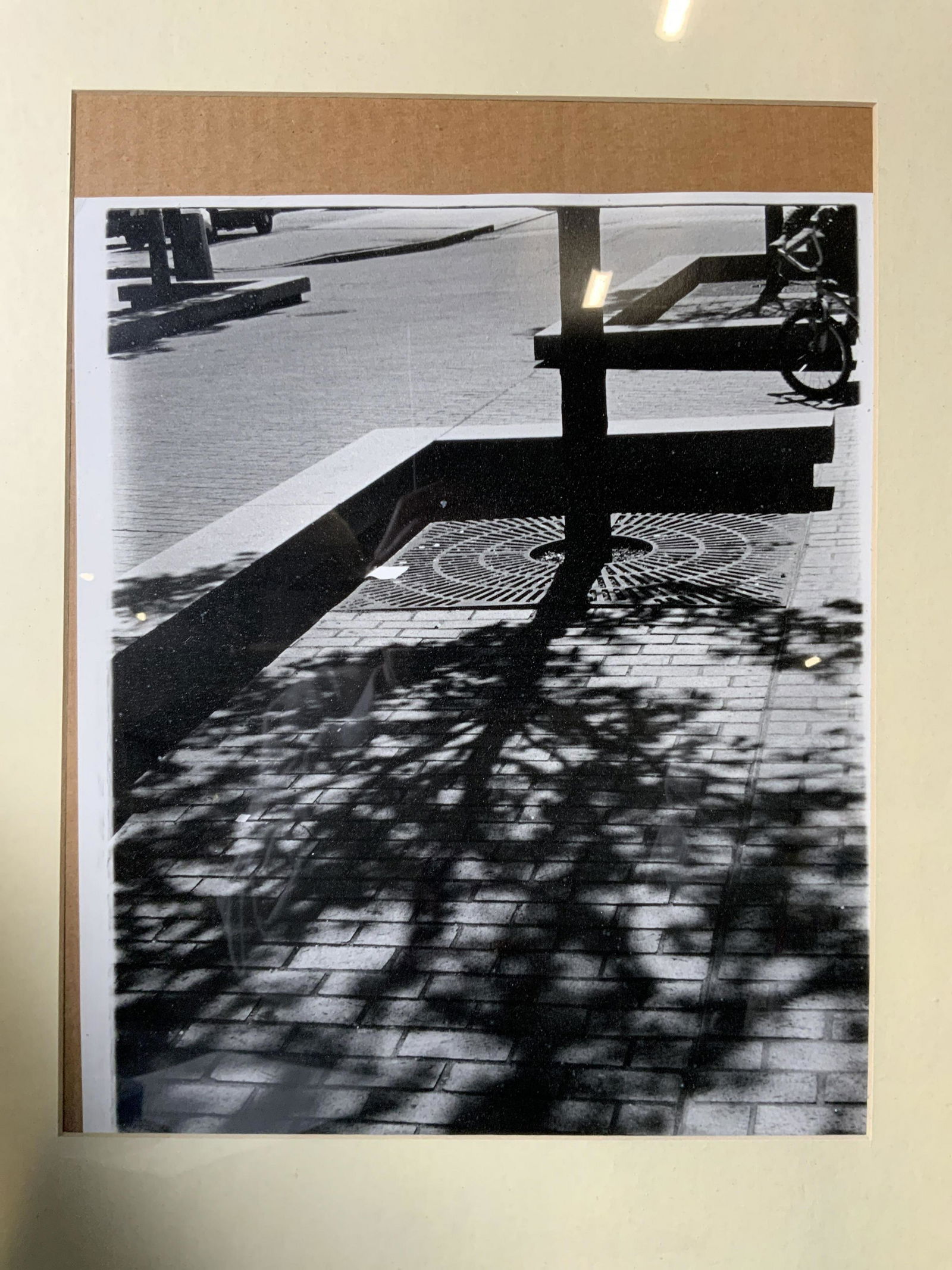 Urban Brick Sidewalk Black and White Photograph (1 of 7)