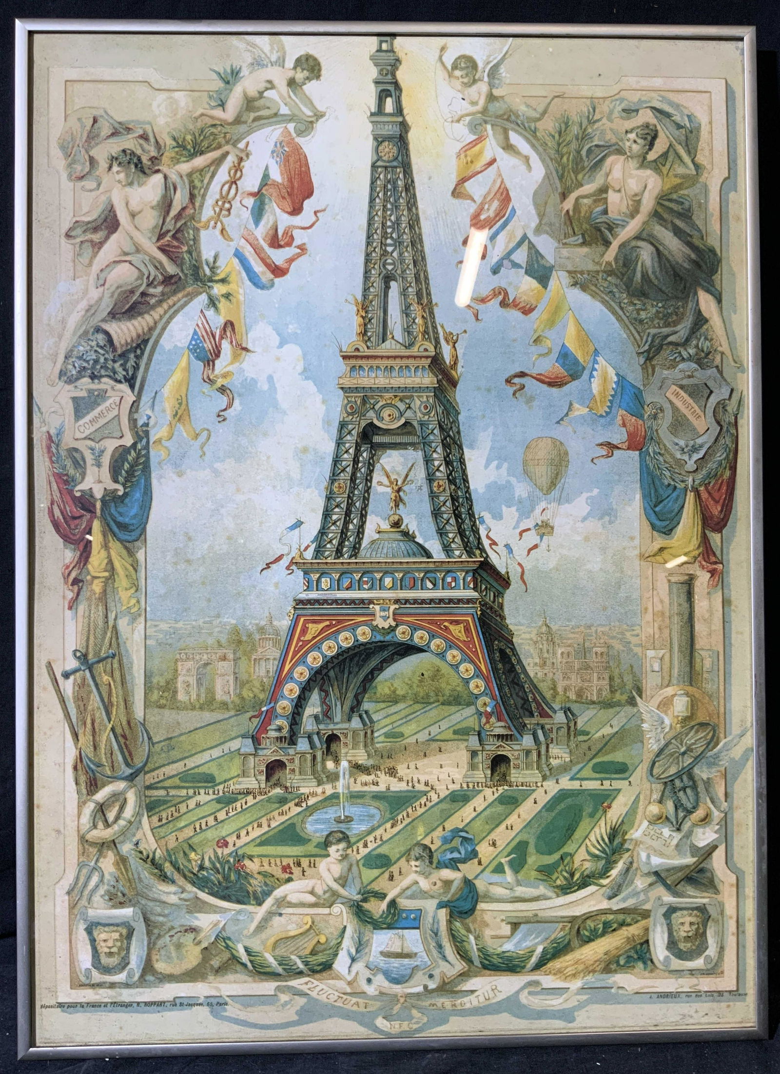 Celebratory Eiffel Tower Lithograph (1 of 9)