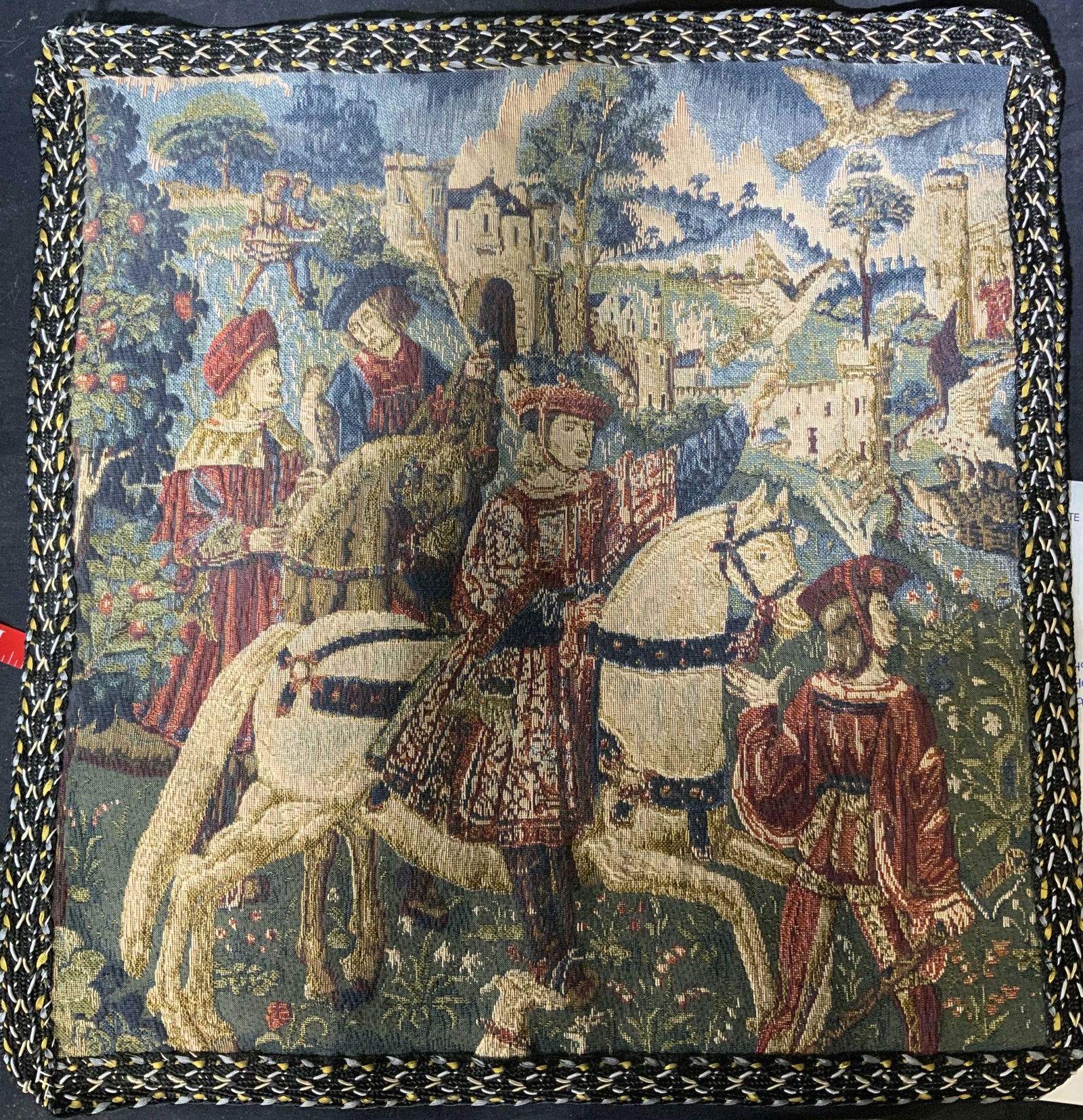 Renaissance Styled Wall Tapestry of Man on Horse (1 of 4)