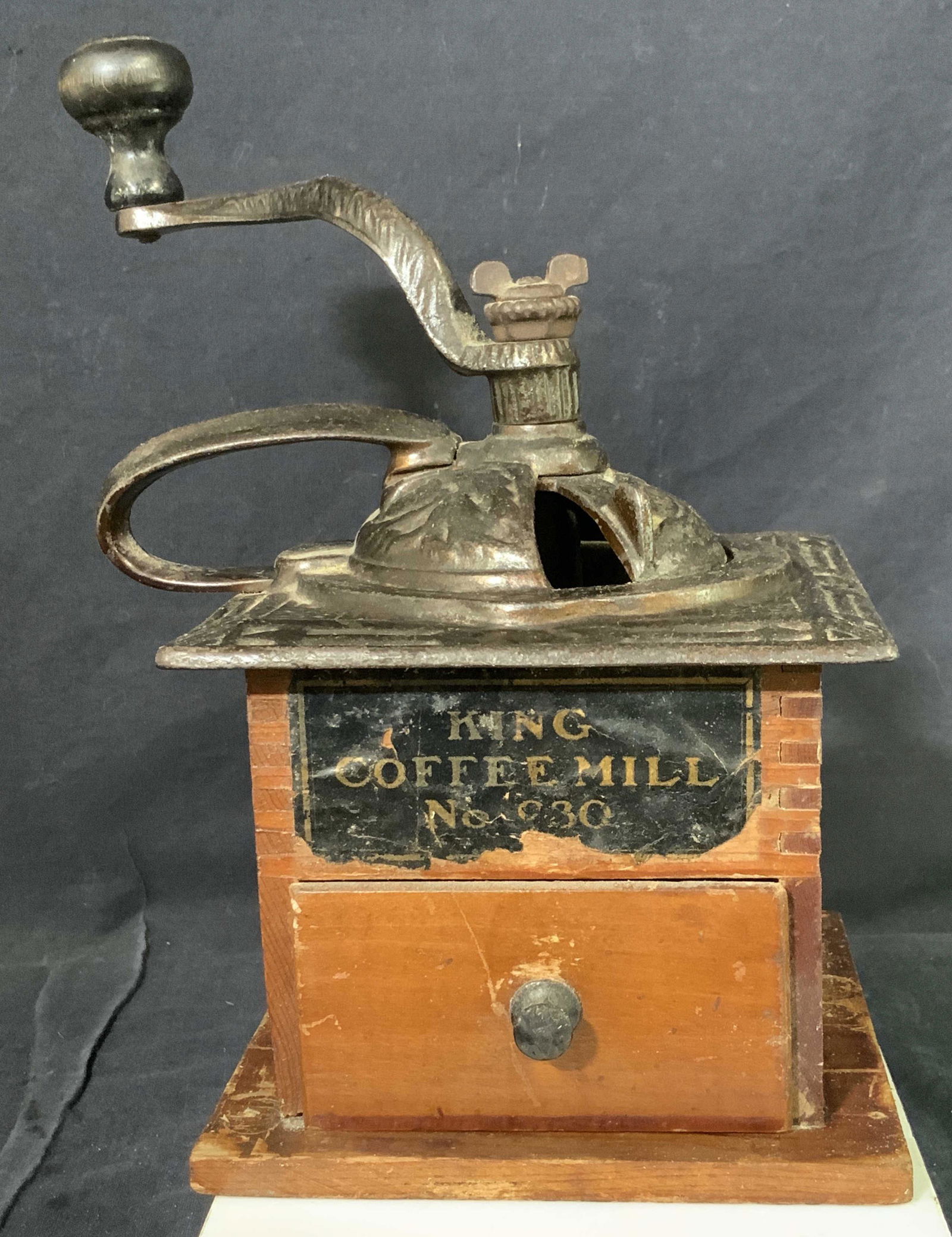 Antique KING COFFEE Mill Wood and Metal Grinder (1 of 8)