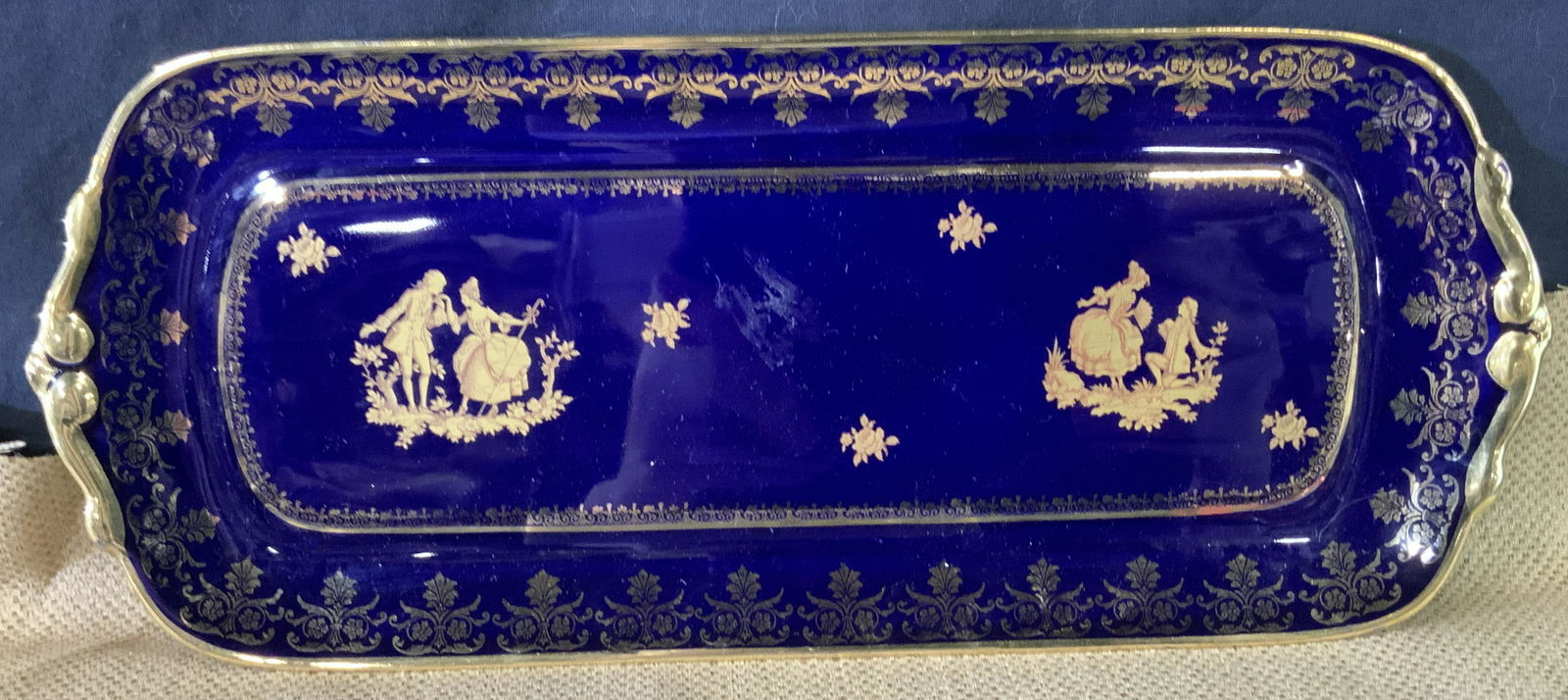 Limoges France Gilt & Cobalt Blue Porcelain Tray (1 of 6)