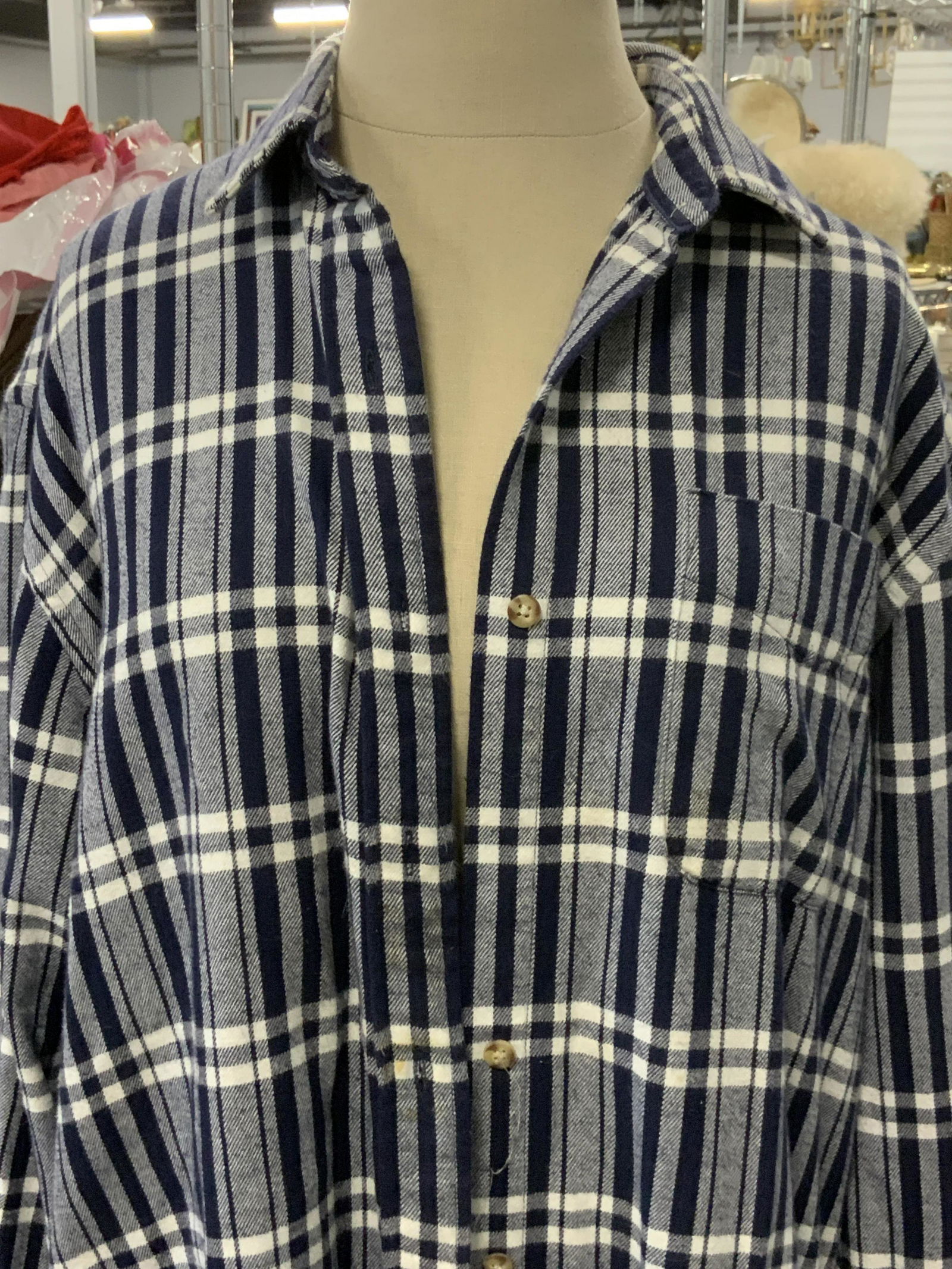 Brooks Brothers Unisex Navy Plaid Shirt (1 of 7)