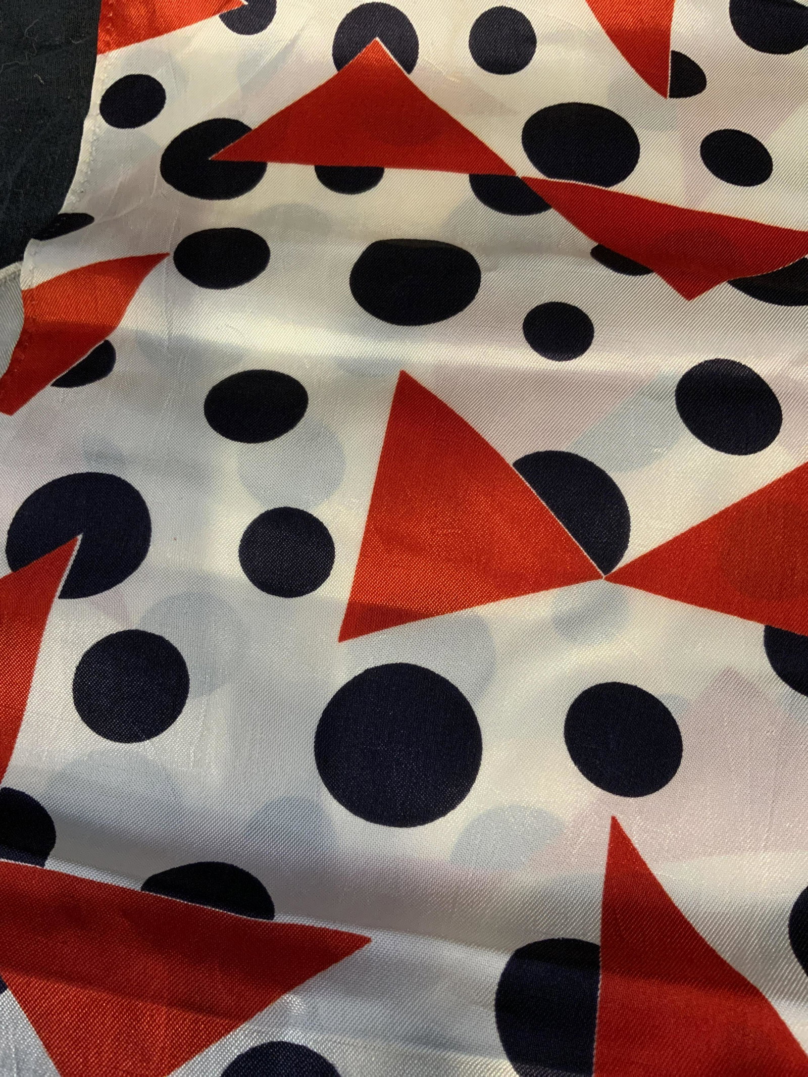 Vintage Hand-rolled Patterned Silk Scarf (1 of 5)