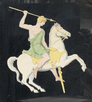 Framed Greco-Roman Lithograph of Jouster (1 of 6)