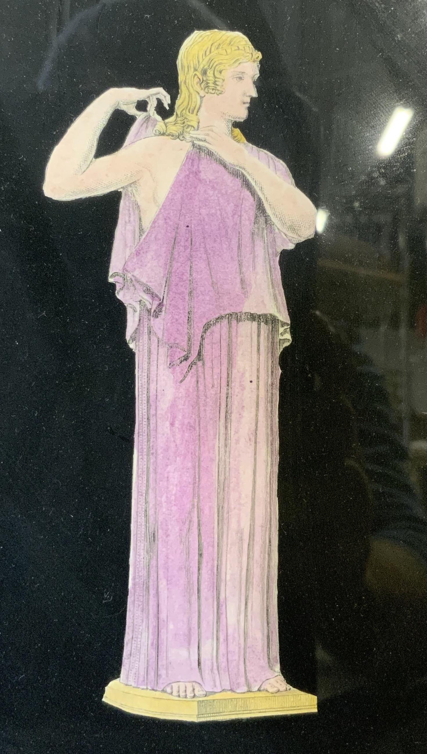 Framed Greco-Roman Lithograph of Posing Male (1 of 5)