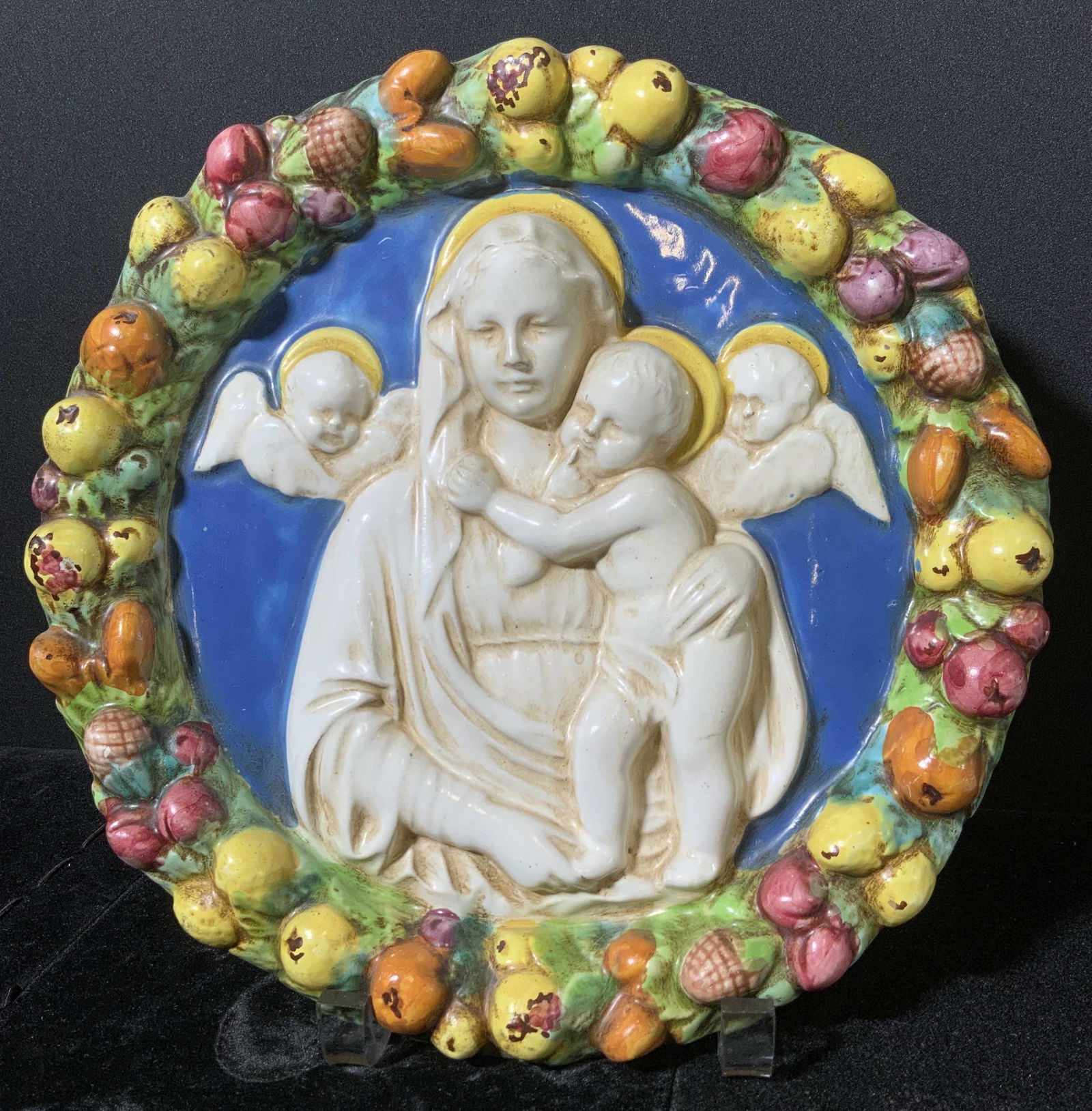 Hand Painted Ceramic Madonna Wall Decor (1 of 5)