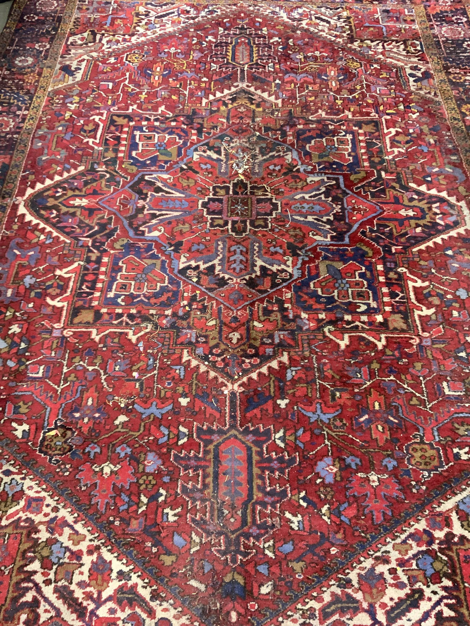 Antique Oversized Handmade Wool Area Rug (1 of 10)