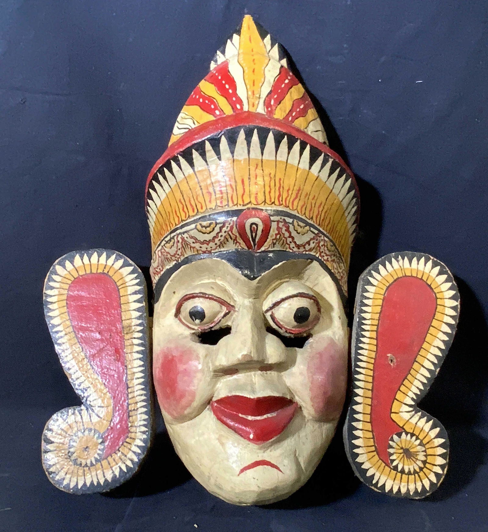 Carved Wooden Hand Painted Southeast Asian Mask (1 of 11)