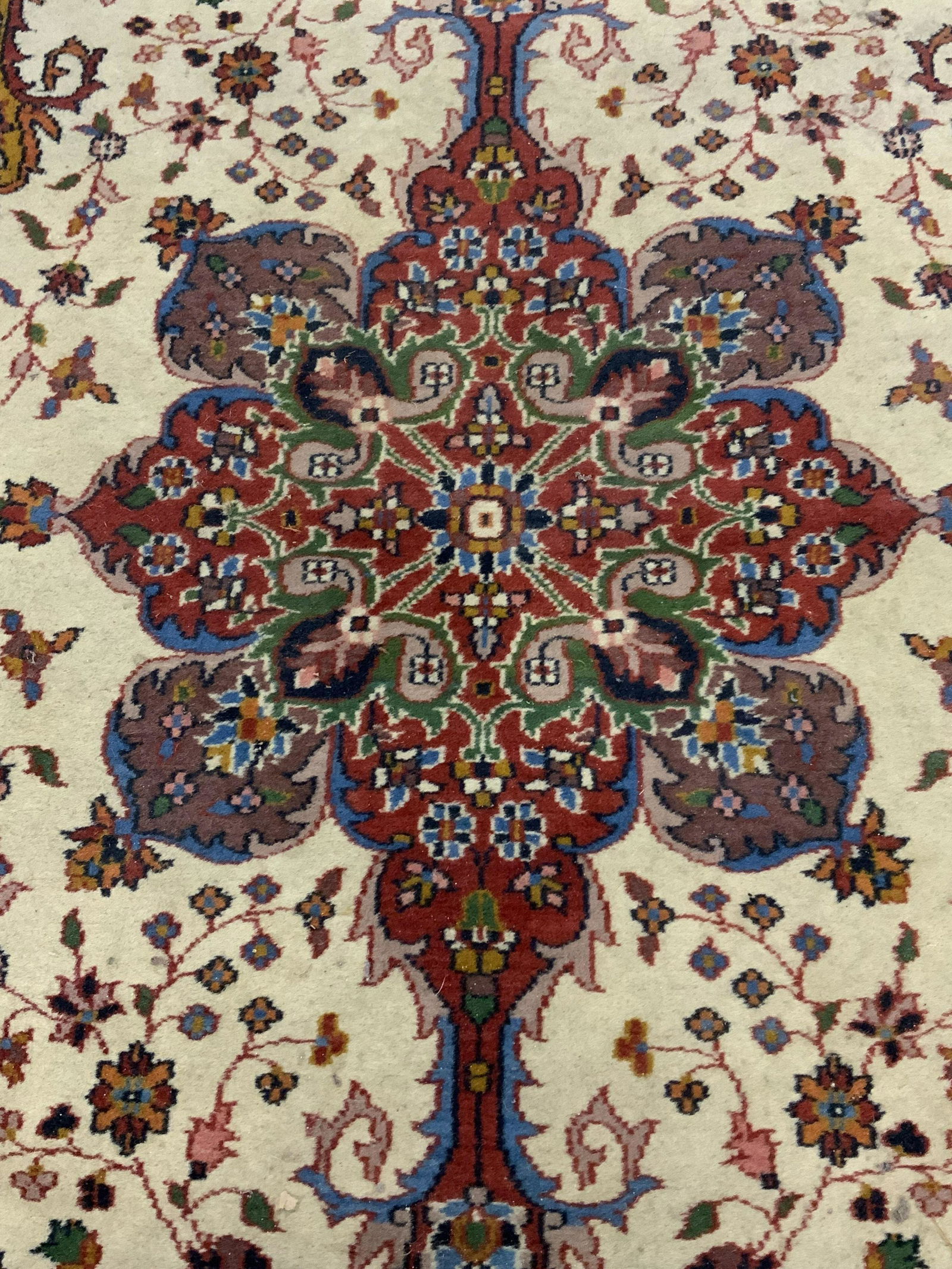 Fringed Wool Oriental Style Carpet, India (1 of 10)