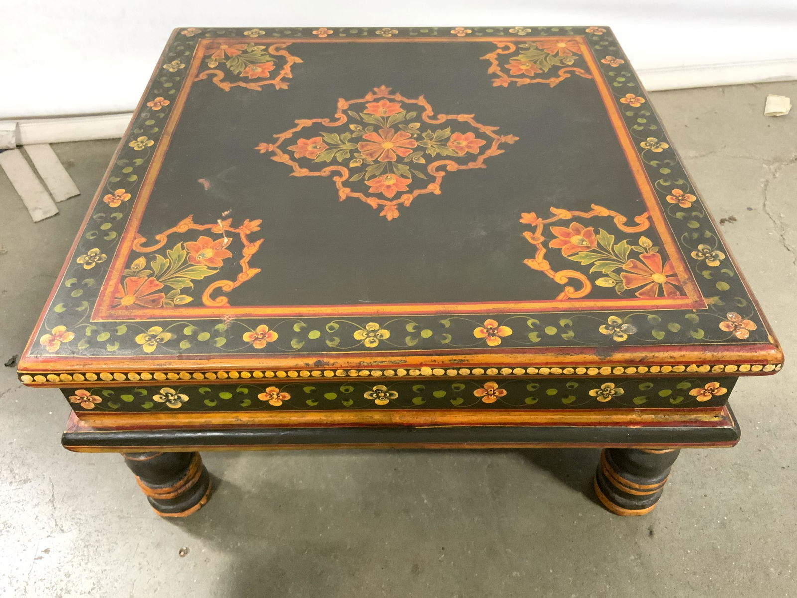 Vintage Hand Painted Wooden Footstool (1 of 10)