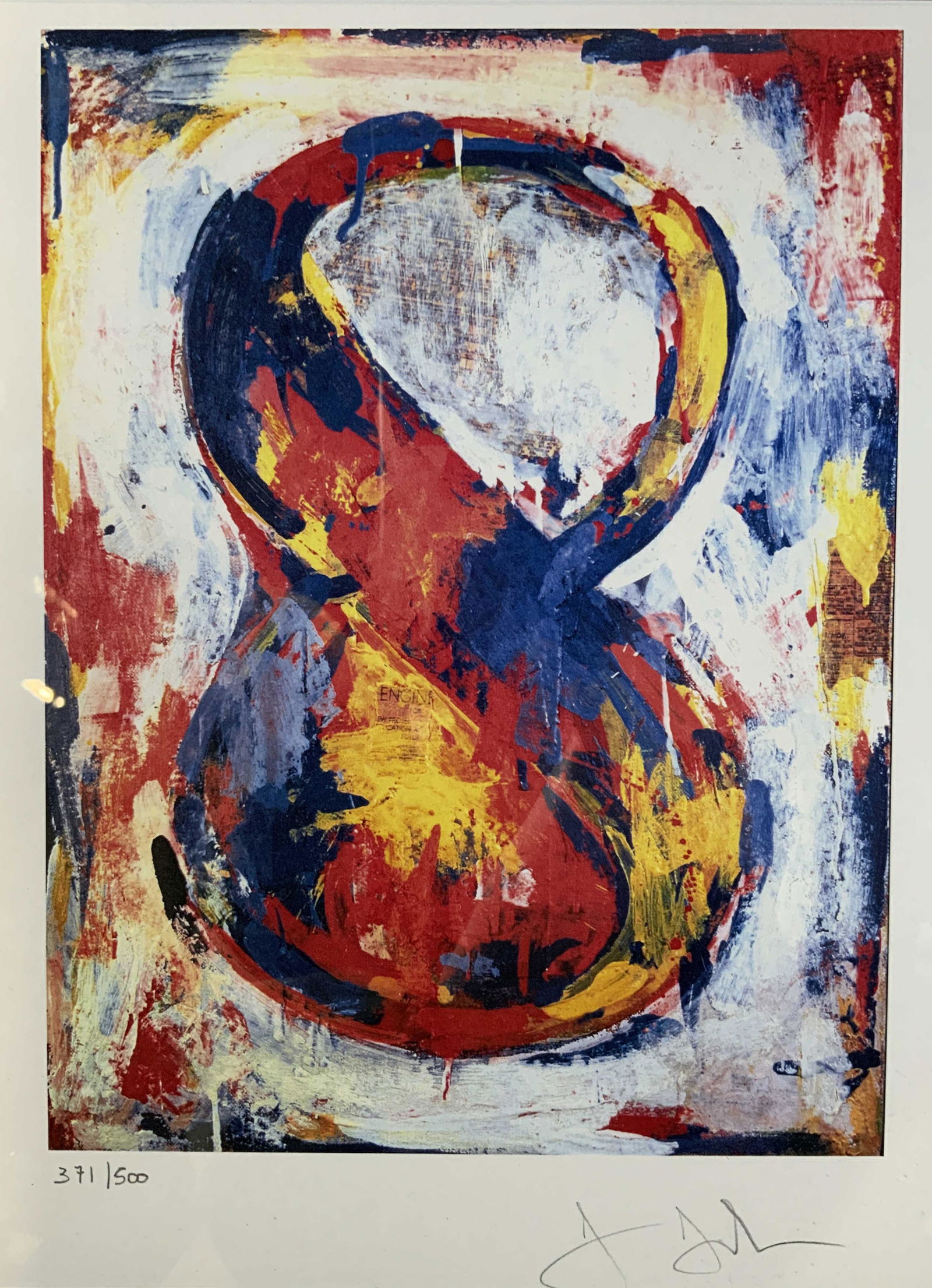 ATTR JASPER JOHNS Signed  Number 8 Lithograph (1 of 13)