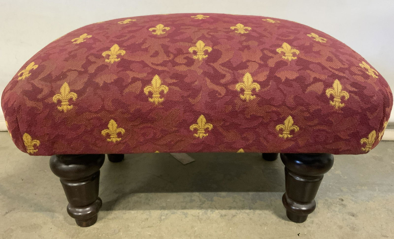 Vintage Low Upholstered Footstool W Feet (1 of 8)