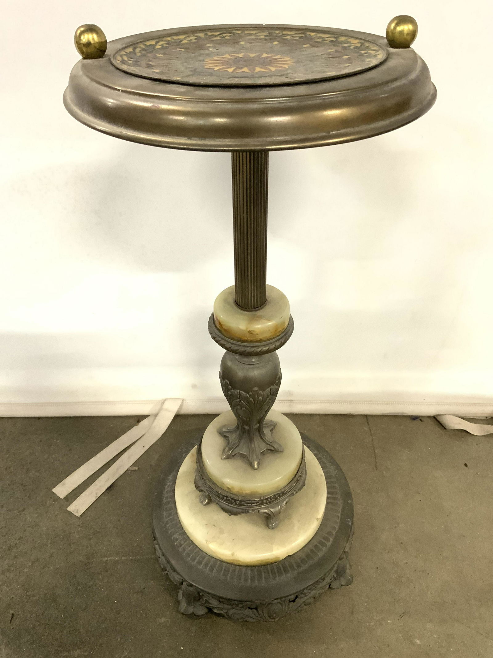 Antique Marble & Brass Ashtray Stand (1 of 12)