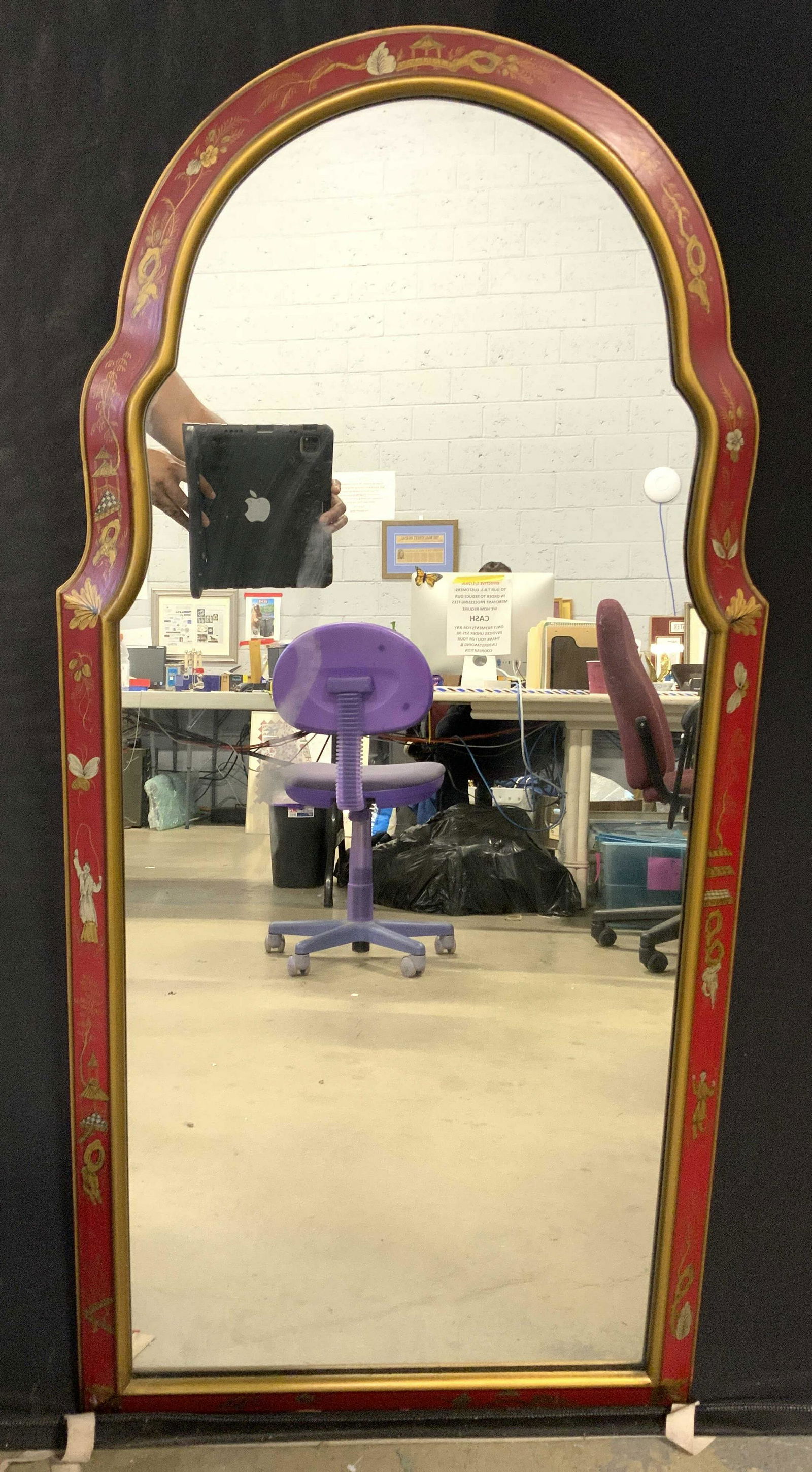 Vntg Hand Painted Wall Mirror (1 of 10)